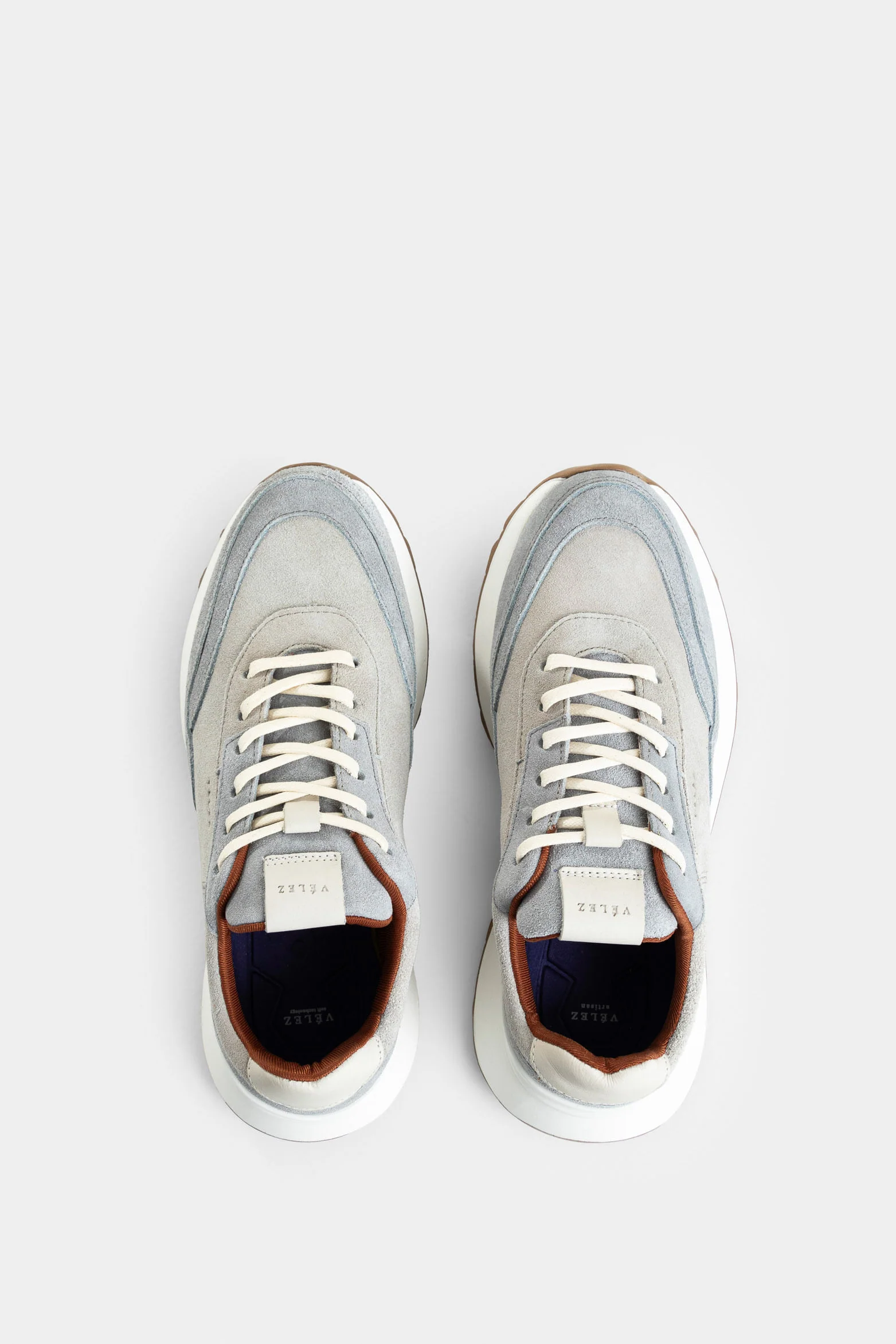 Hazelnut Suede Leather Tennis Shoes for Men, Color Contrast - Image 4