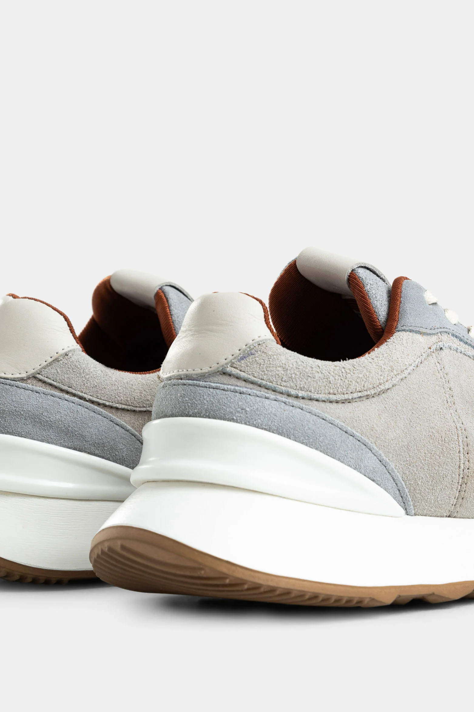 Hazelnut Suede Leather Tennis Shoes for Men, Color Contrast - Image 5