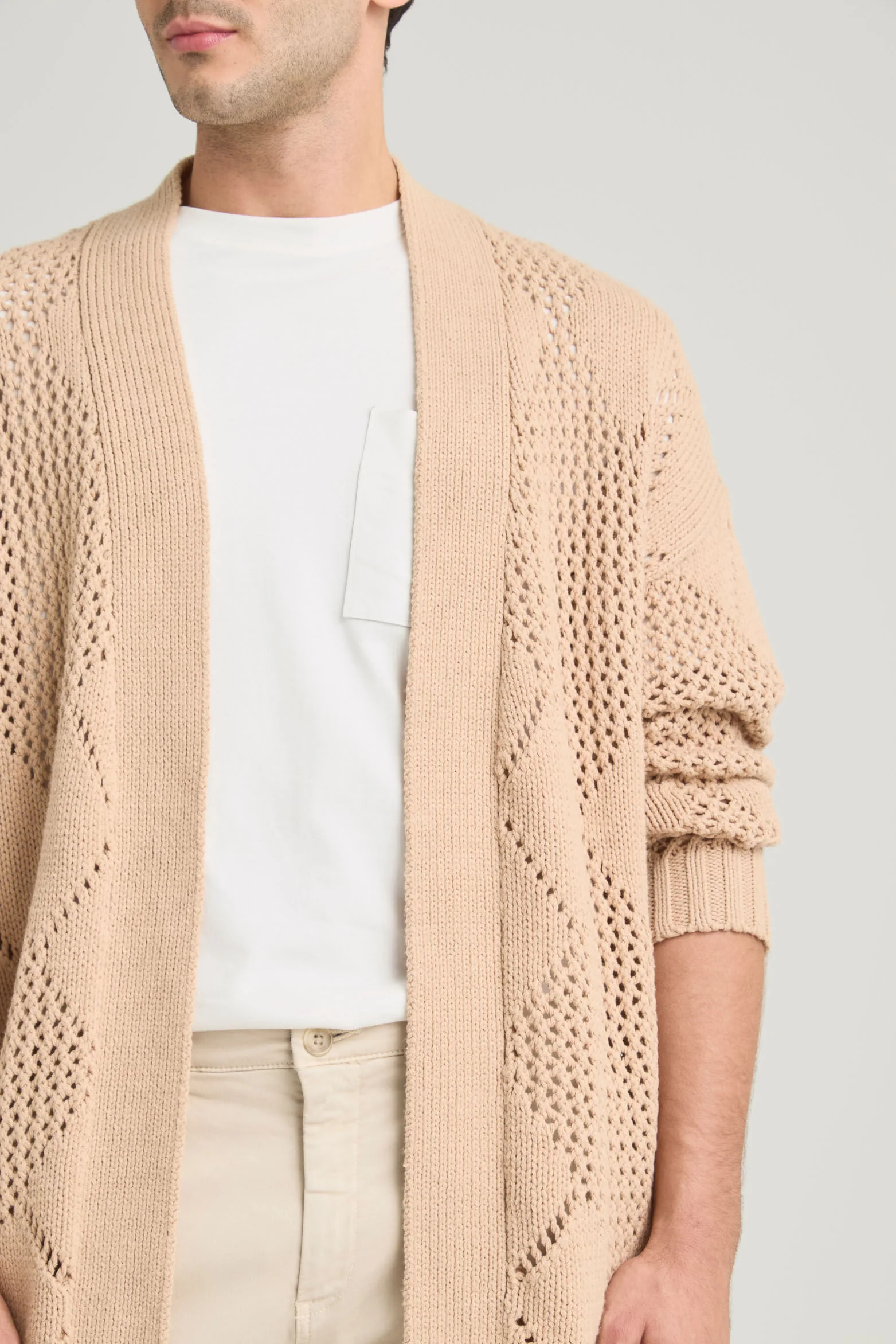 Helios Oversized Sweater for Men, Rectilinear Design - Image 5