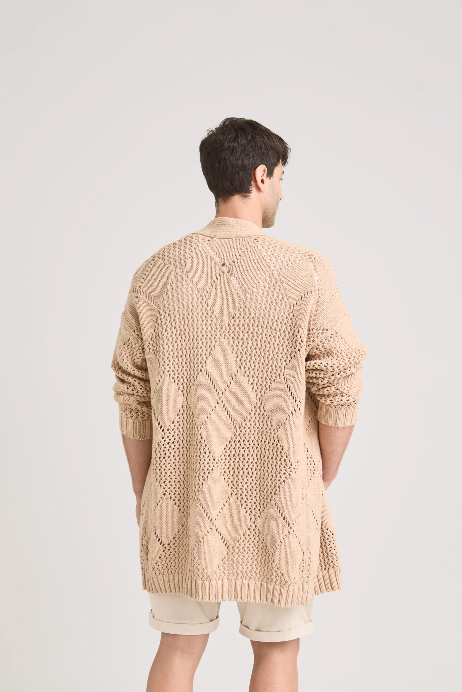 Helios Oversized Sweater for Men, Rectilinear Design - Image 6