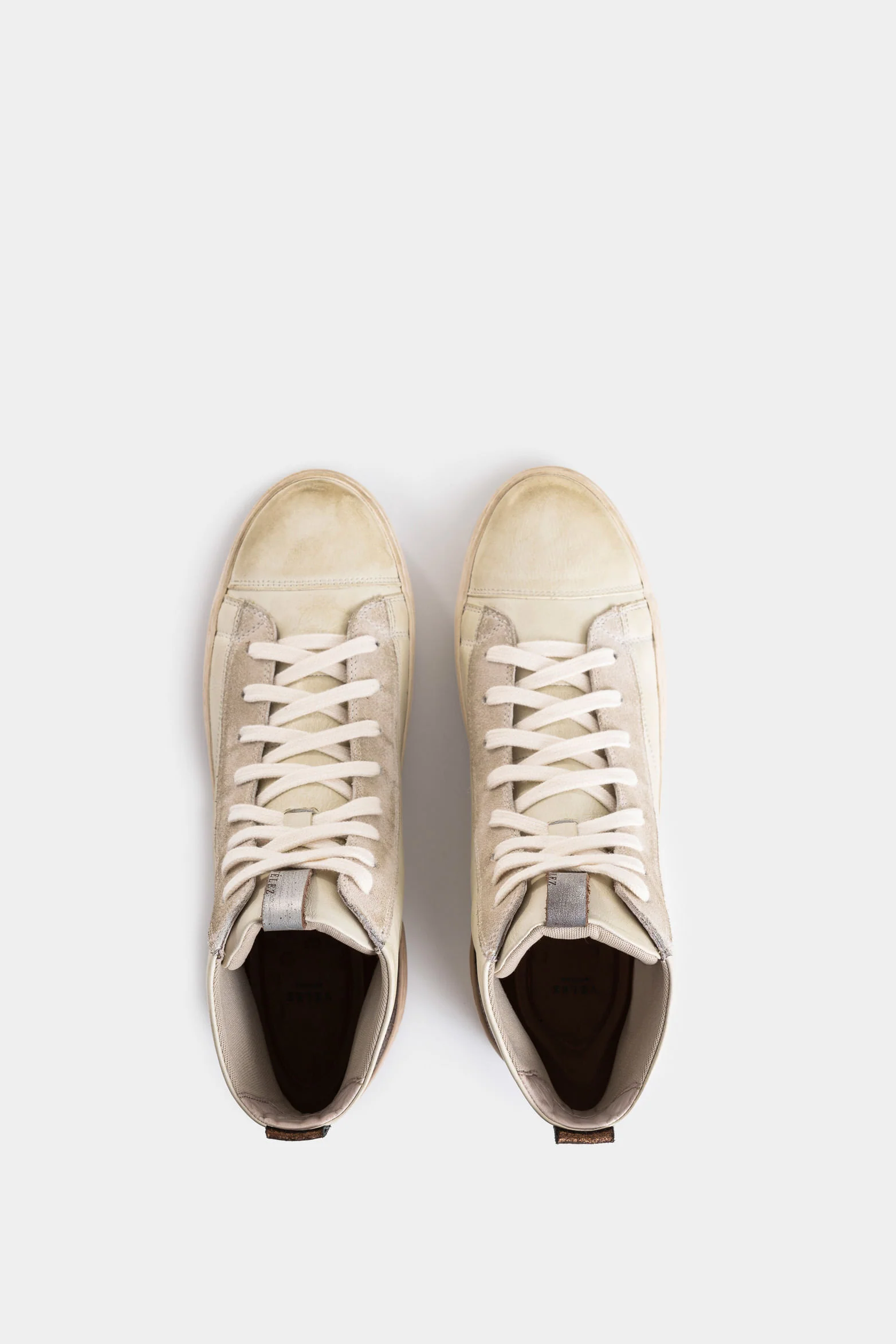 High-Top Leather Sneakers for Women with Foil Detail - Image 4