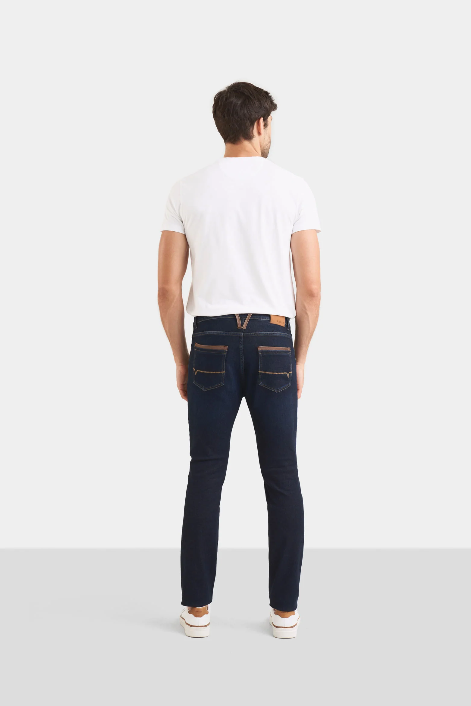 Hori Blue Denim Jeans for Men with Leather Belt Loops - Image 5