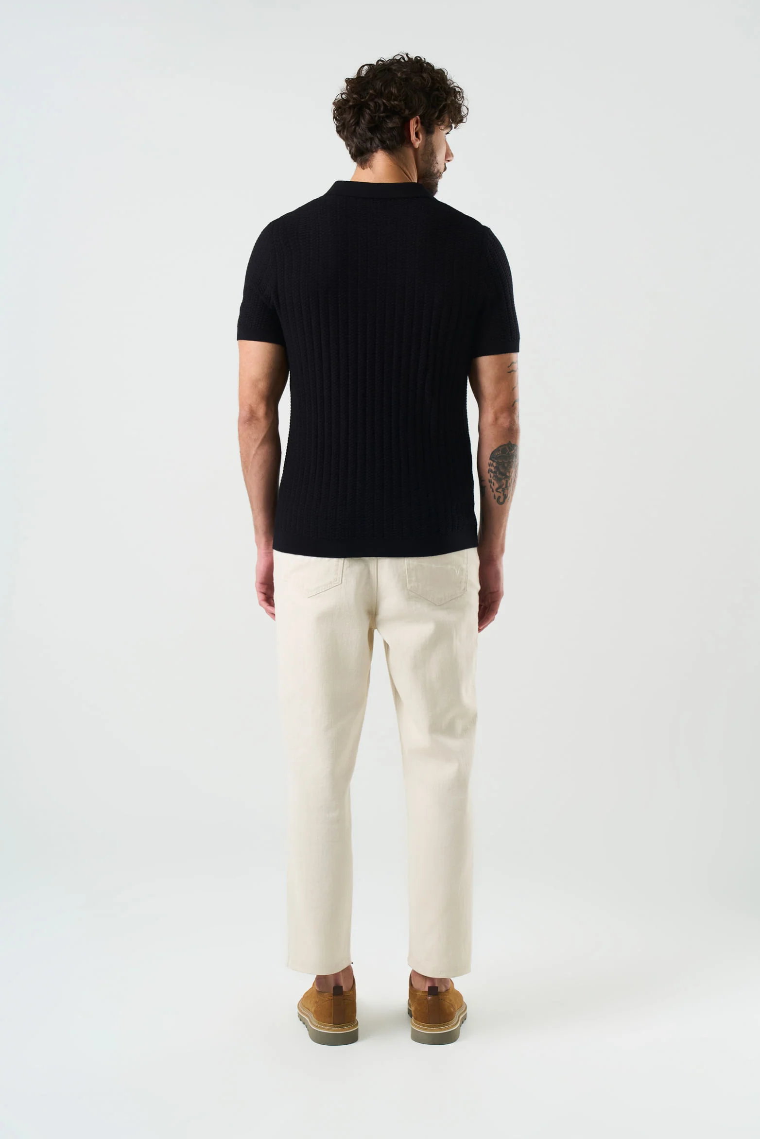 Hori Textu Knit Polo for Men - Image 3