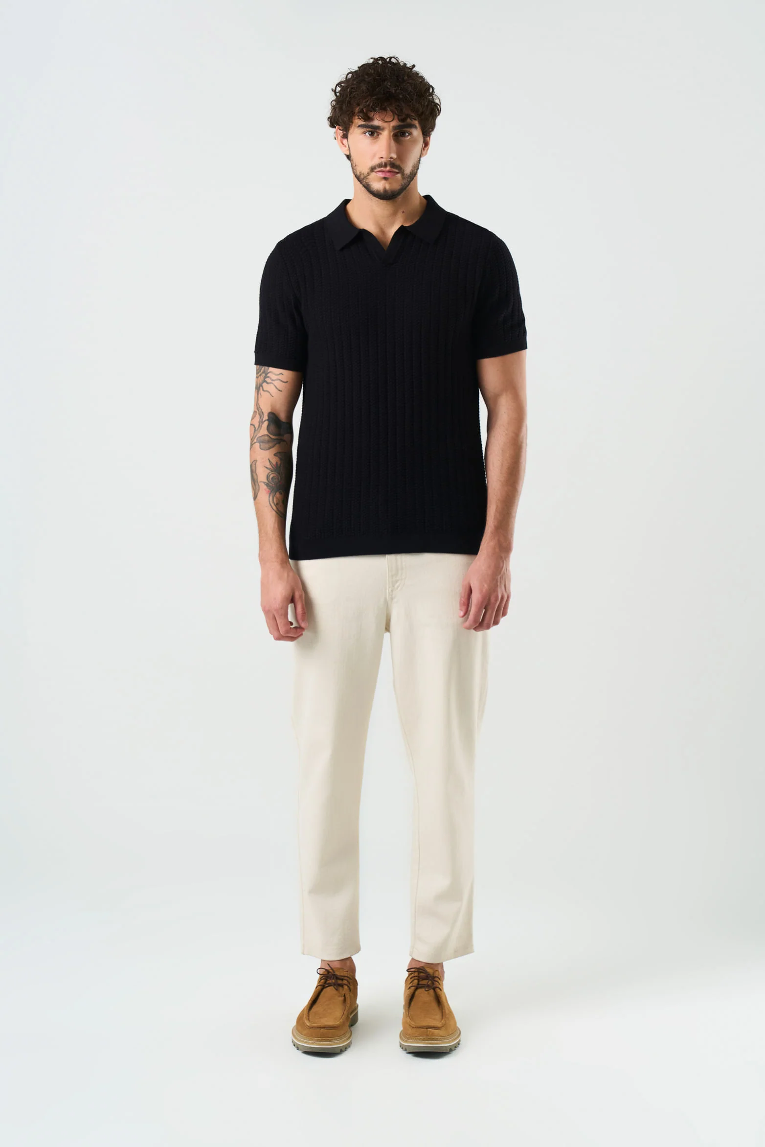 Hori Textu Knit Polo for Men - Image 4
