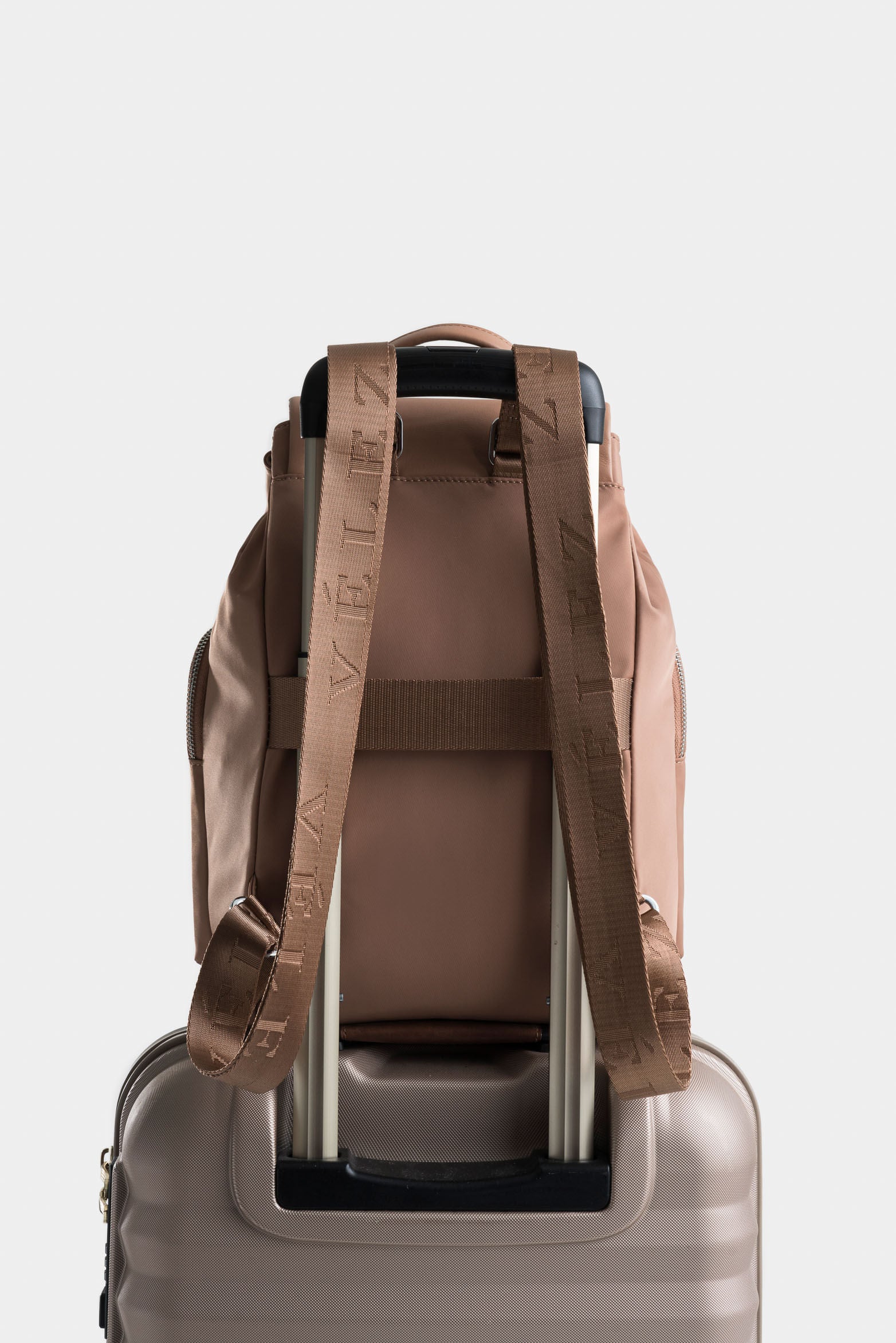 Ibiza Canvas and Leather Backpack with Pink Clasp for Women - Image 3