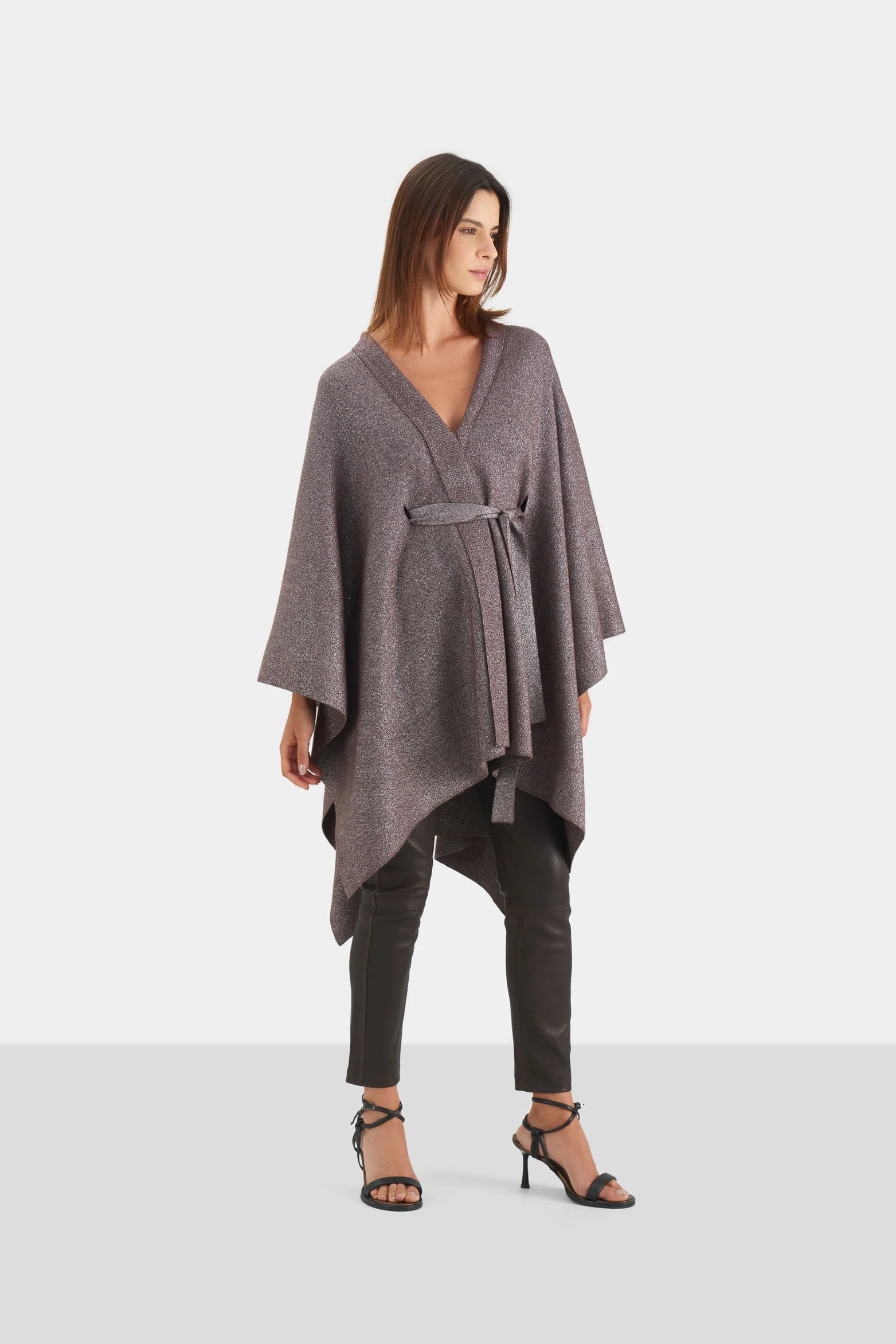 Iris Knitted Poncho for Women with Lurex Threads - Image 3