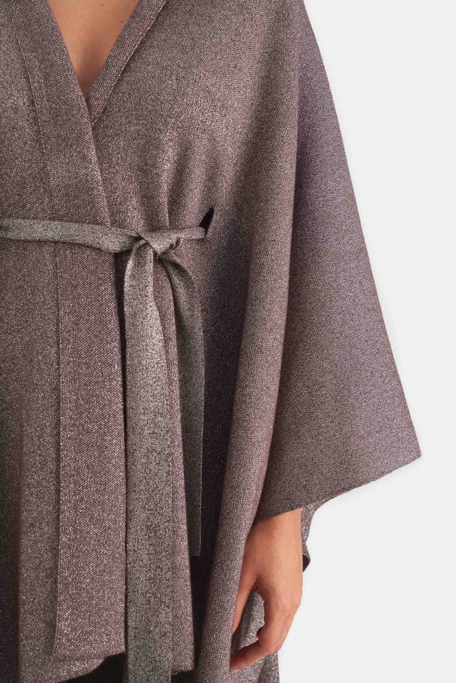 Iris Knitted Poncho for Women with Lurex Threads - Image 4