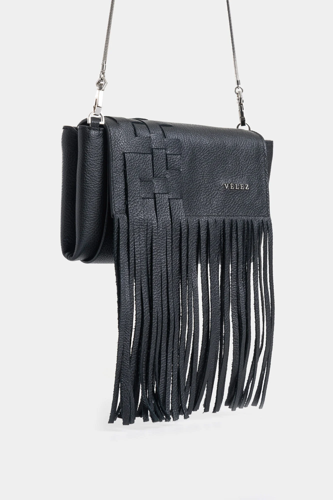 Iris leather crossbody bag for women with fringe - Image 2