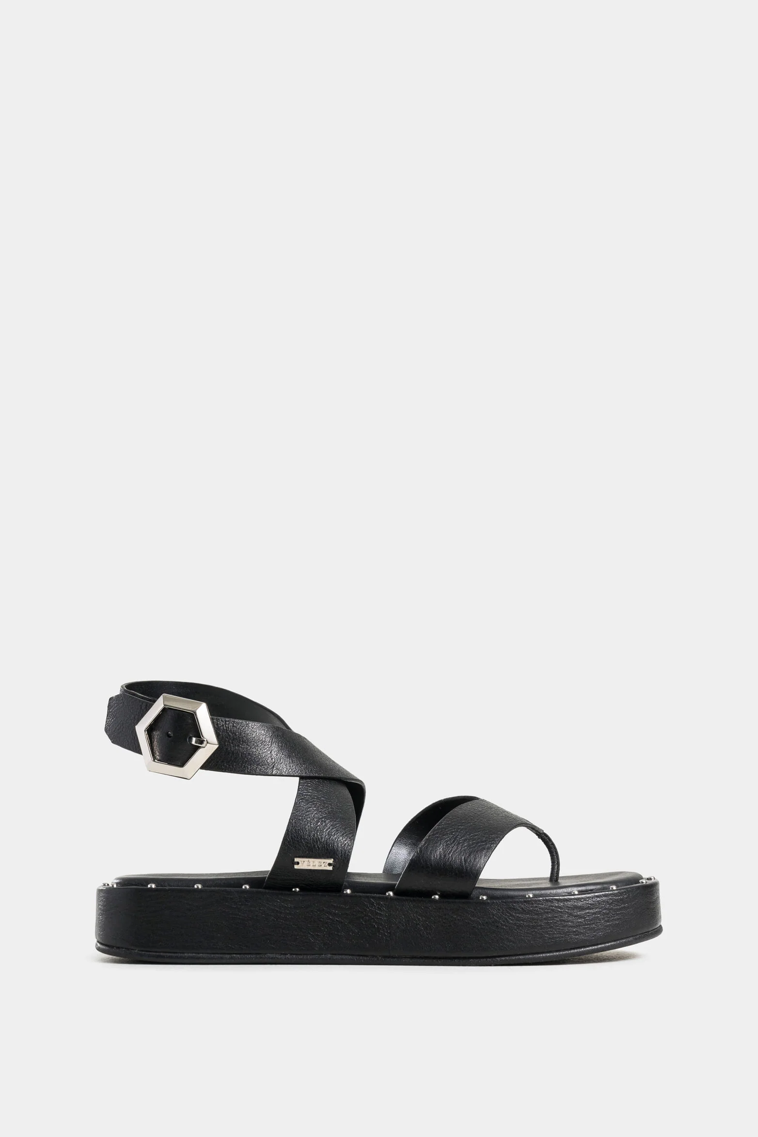 Iris Leather Platform Sandal with Stud Details for Women