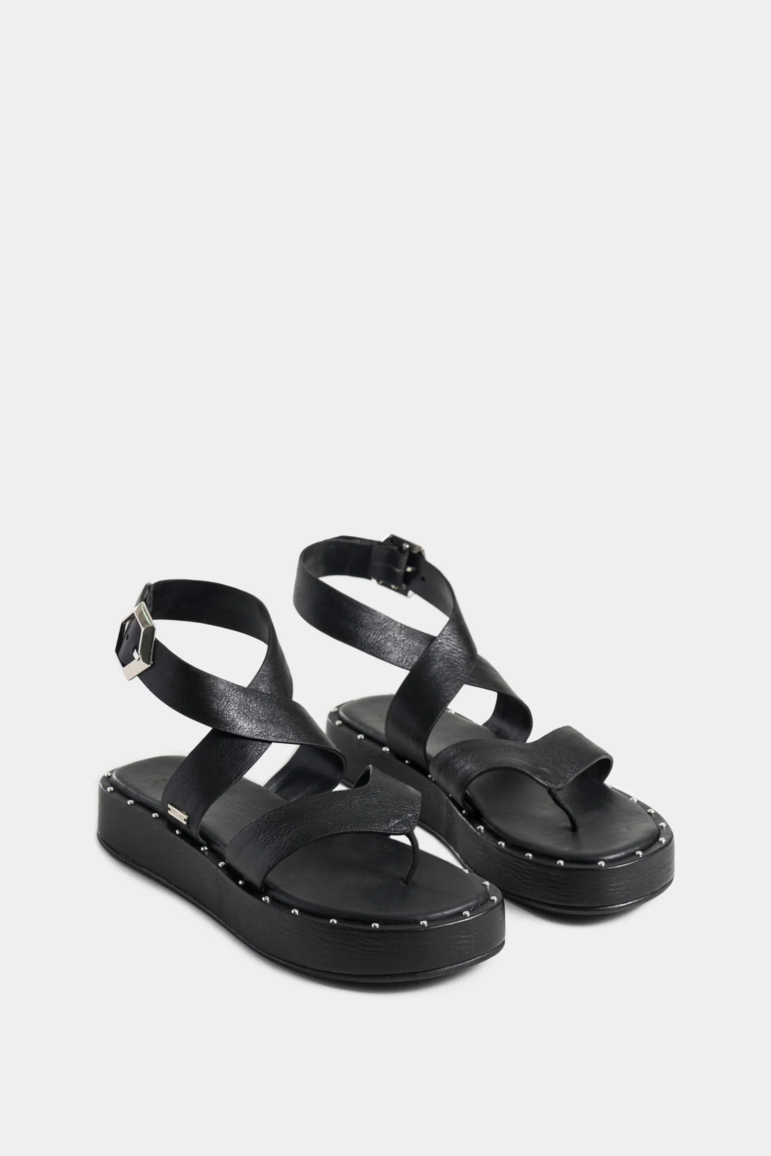 Iris Leather Platform Sandal with Stud Details for Women - Image 2