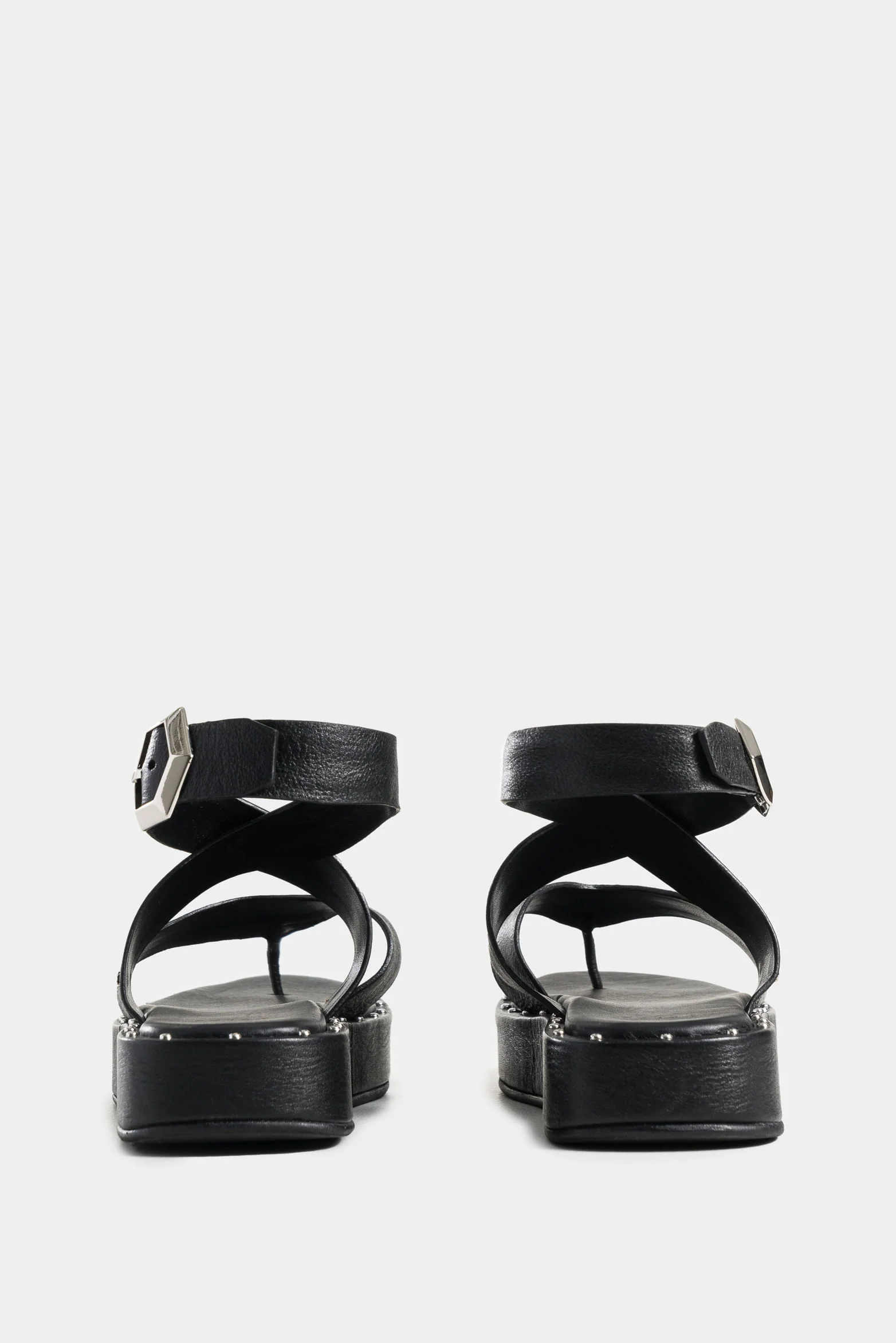 Iris Leather Platform Sandal with Stud Details for Women - Image 3