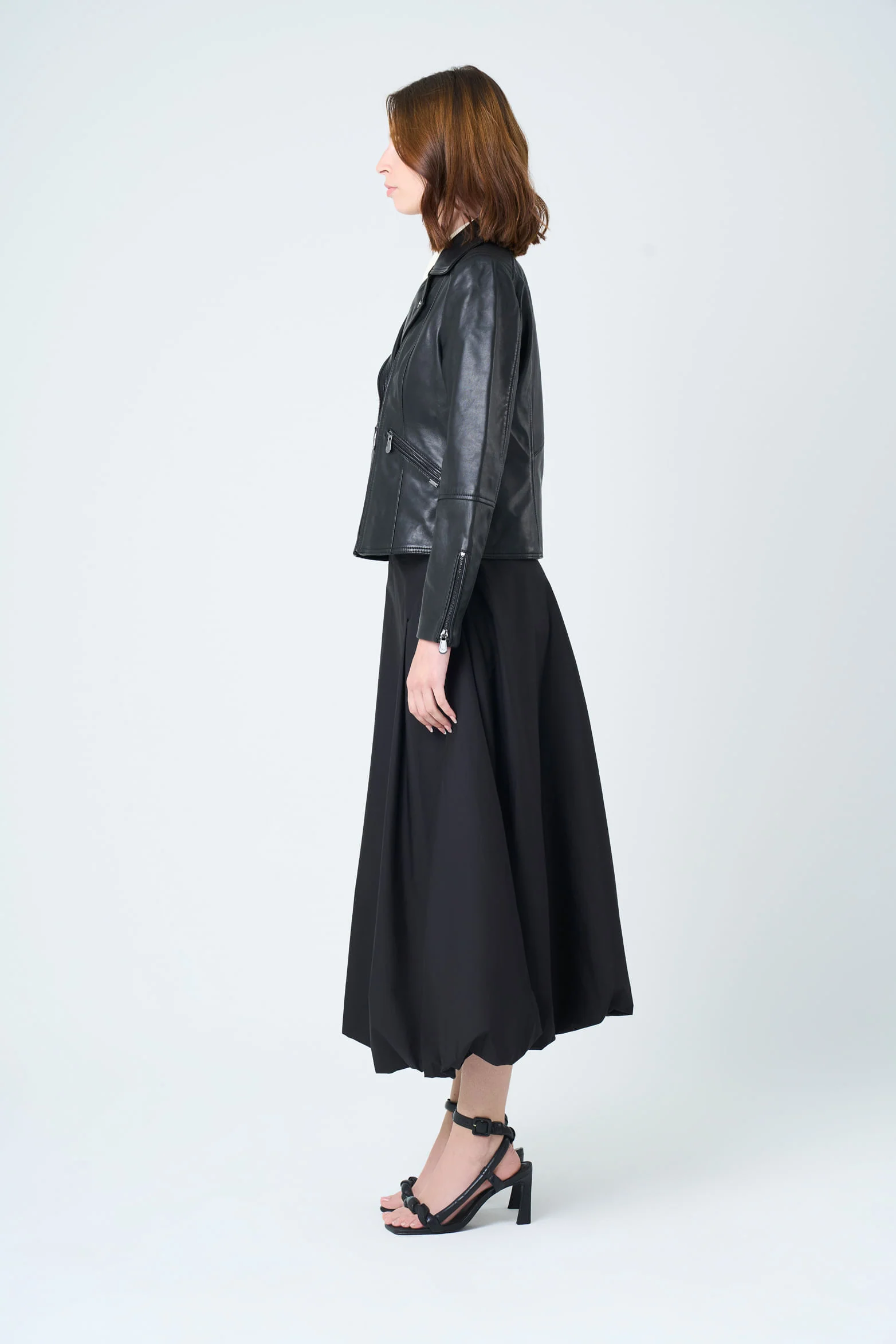 Island Biker Jacket in Leather for Women, Fitted - Image 2