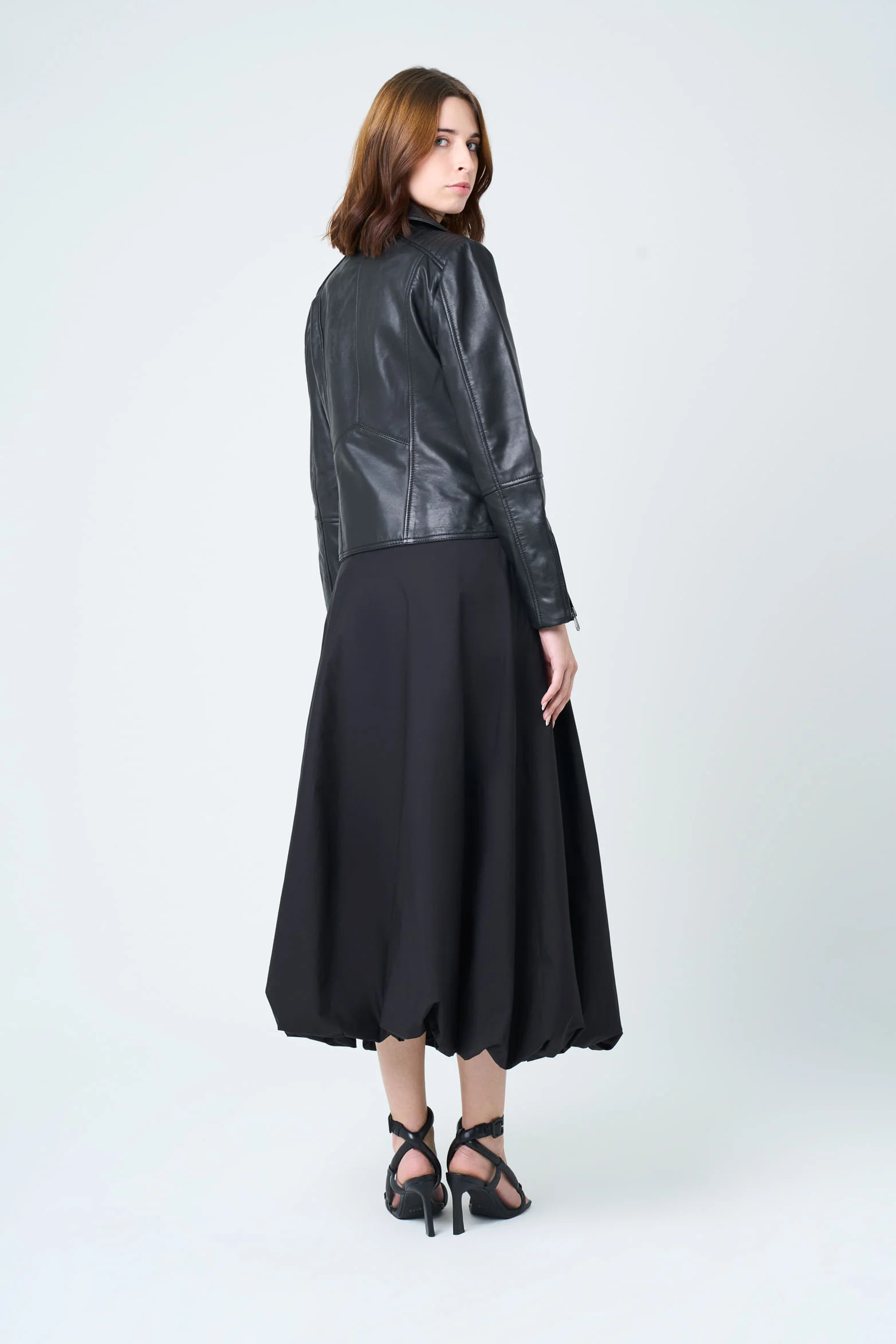 Island Biker Jacket in Leather for Women, Fitted - Image 3