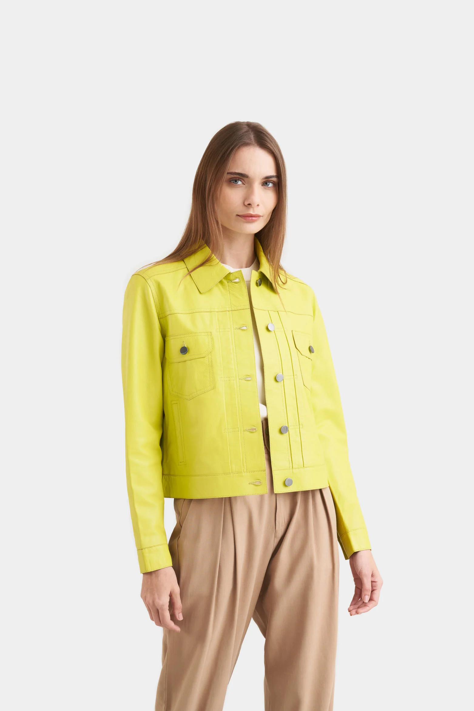 Kalahari Leather Trucker Jacket for Women