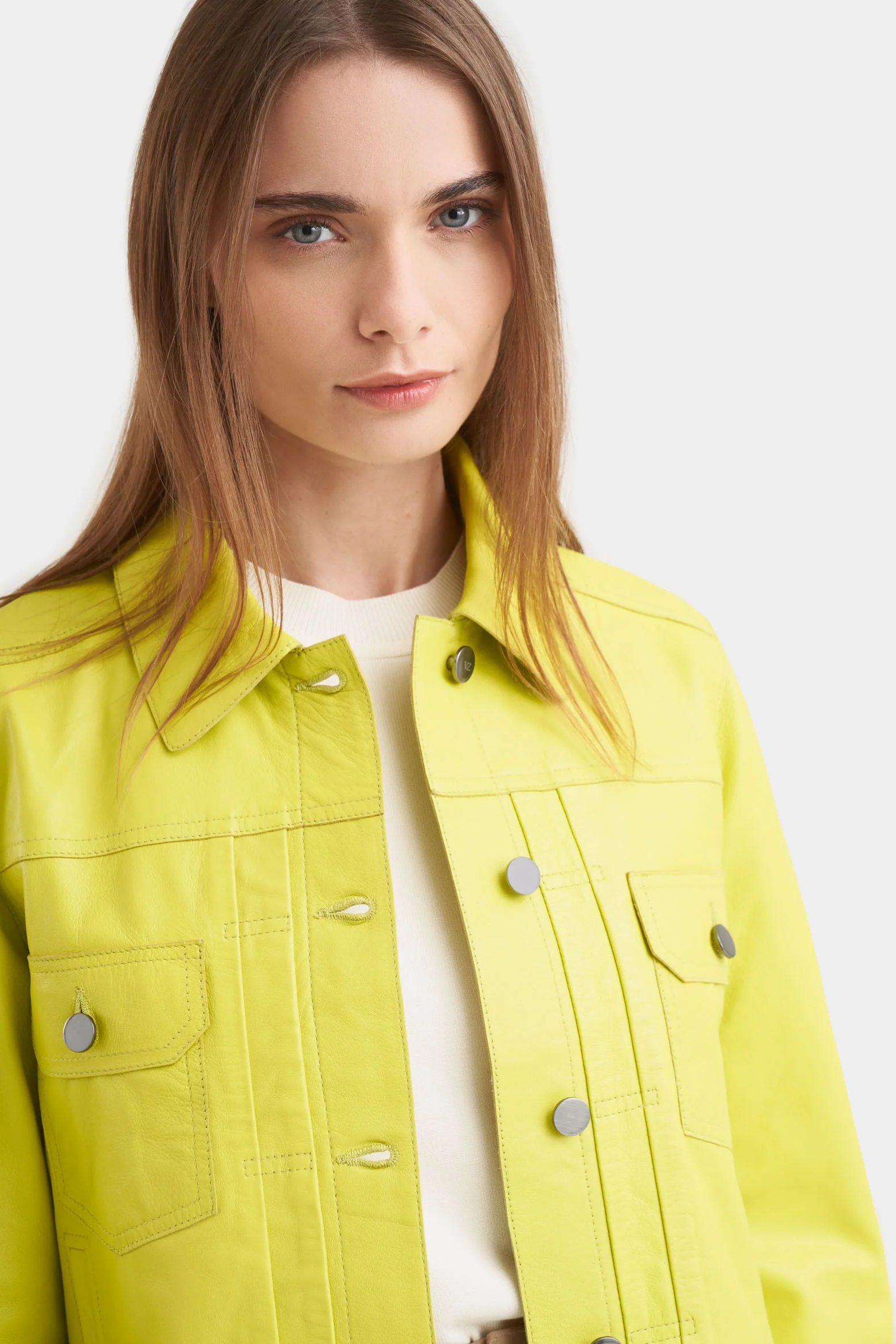 Kalahari Leather Trucker Jacket for Women - Image 2