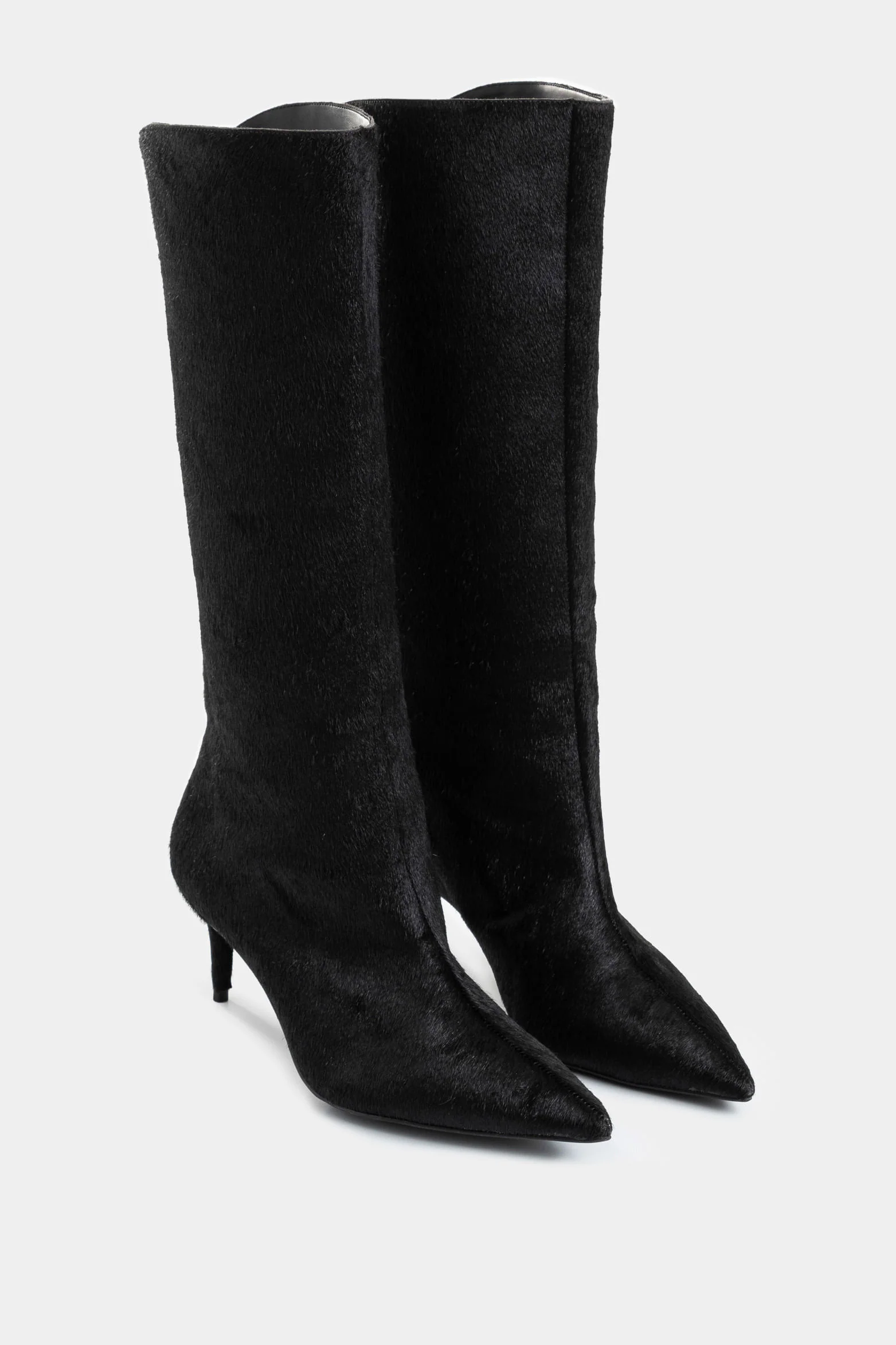 Lanceolata Fur Leather Boots with Stiletto Heel for Women - Image 2