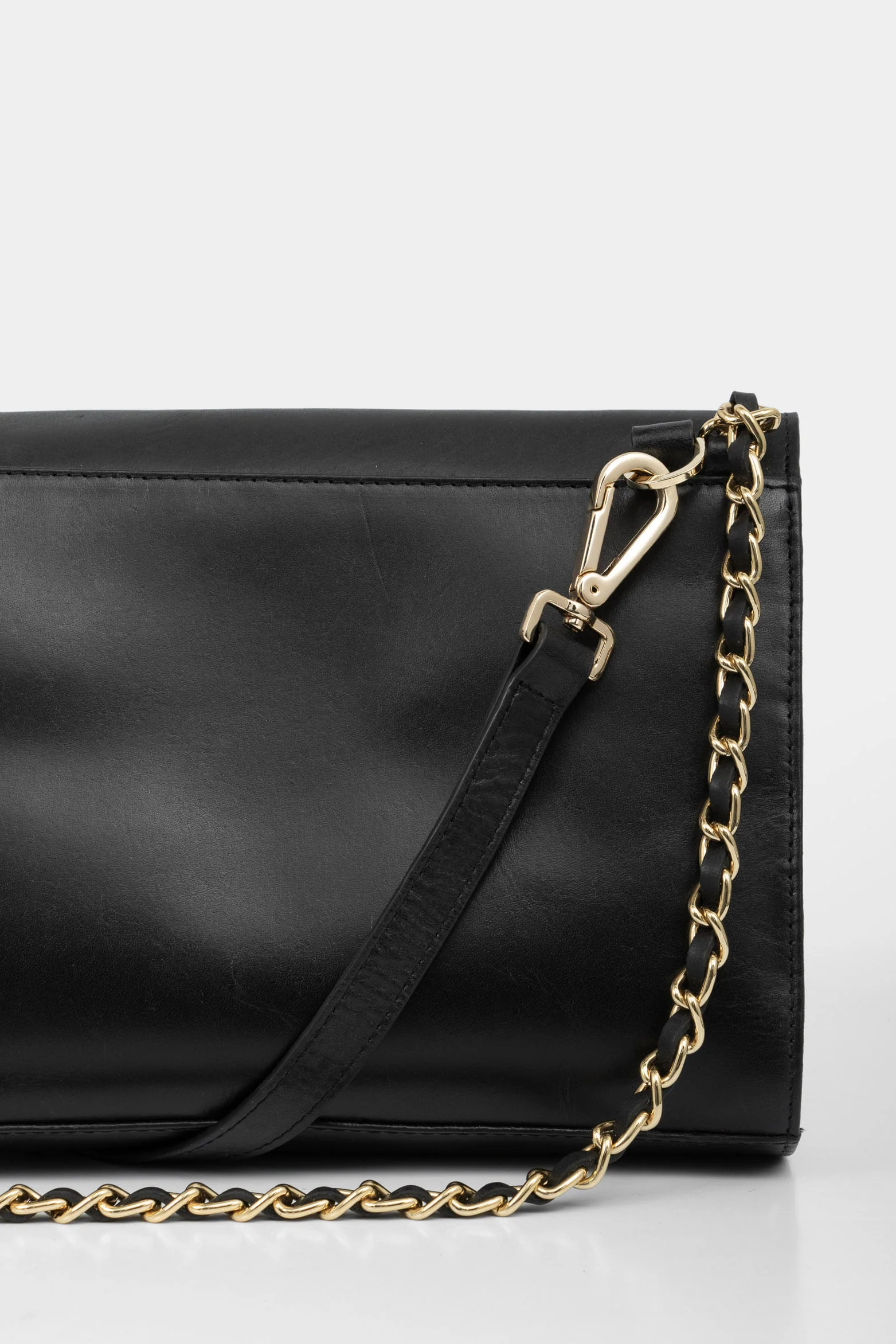 Leather Bowling Handbags with Chain Strap - Image 4
