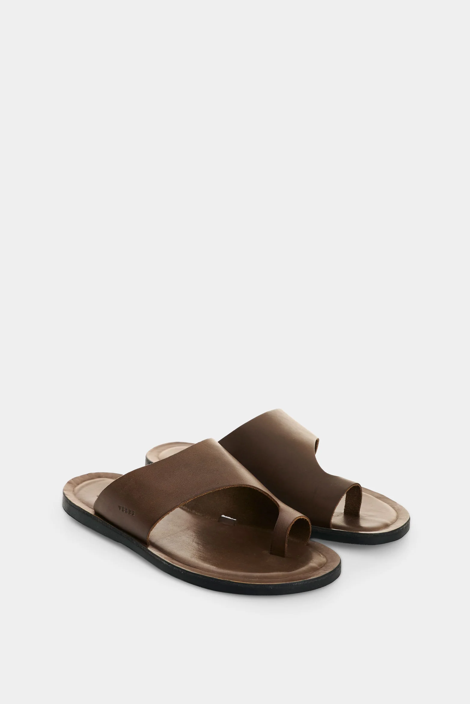 Leather Flat Sandals for Men Shell - Image 2