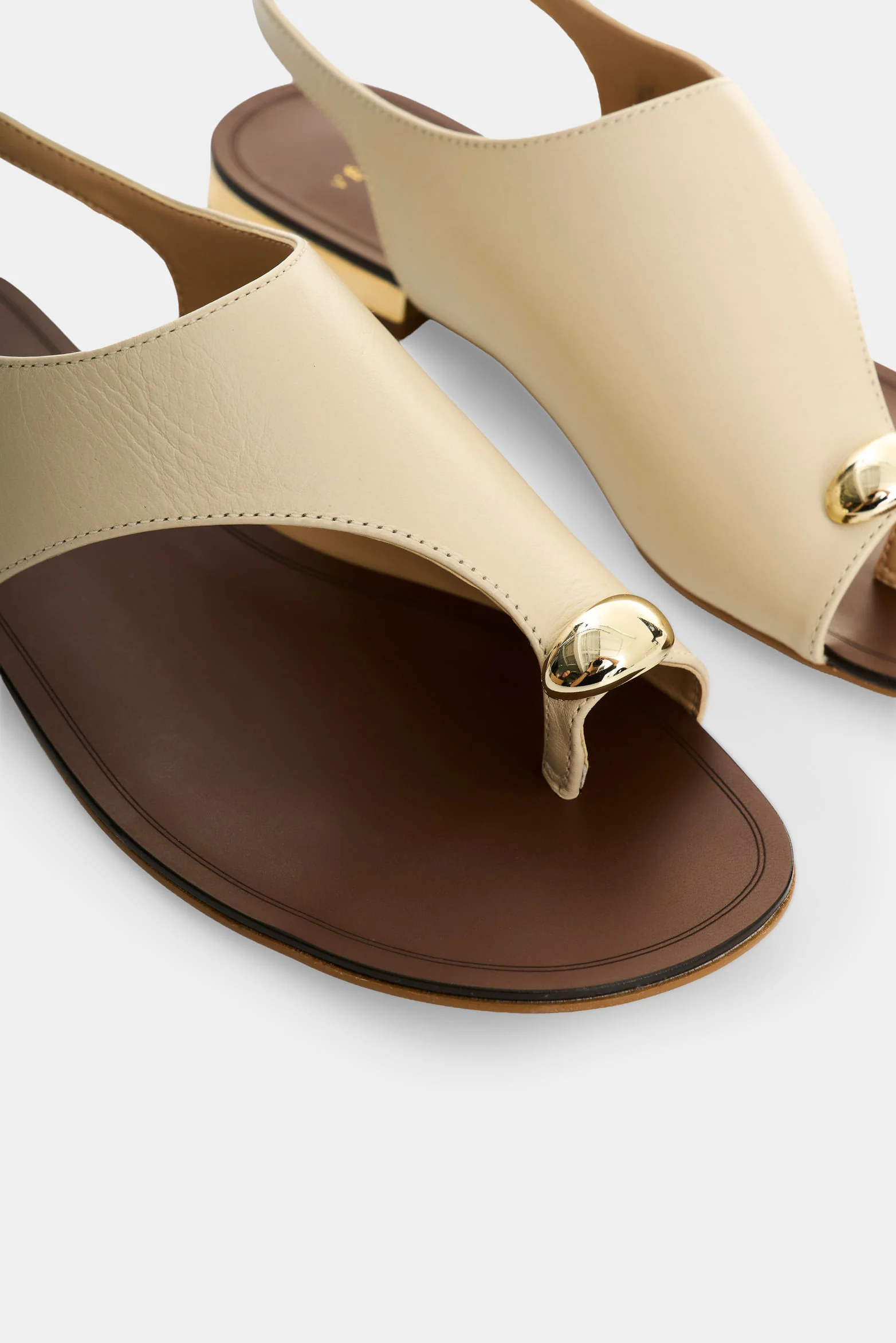 Leather Flat Sandals for Women Aqua - Image 5
