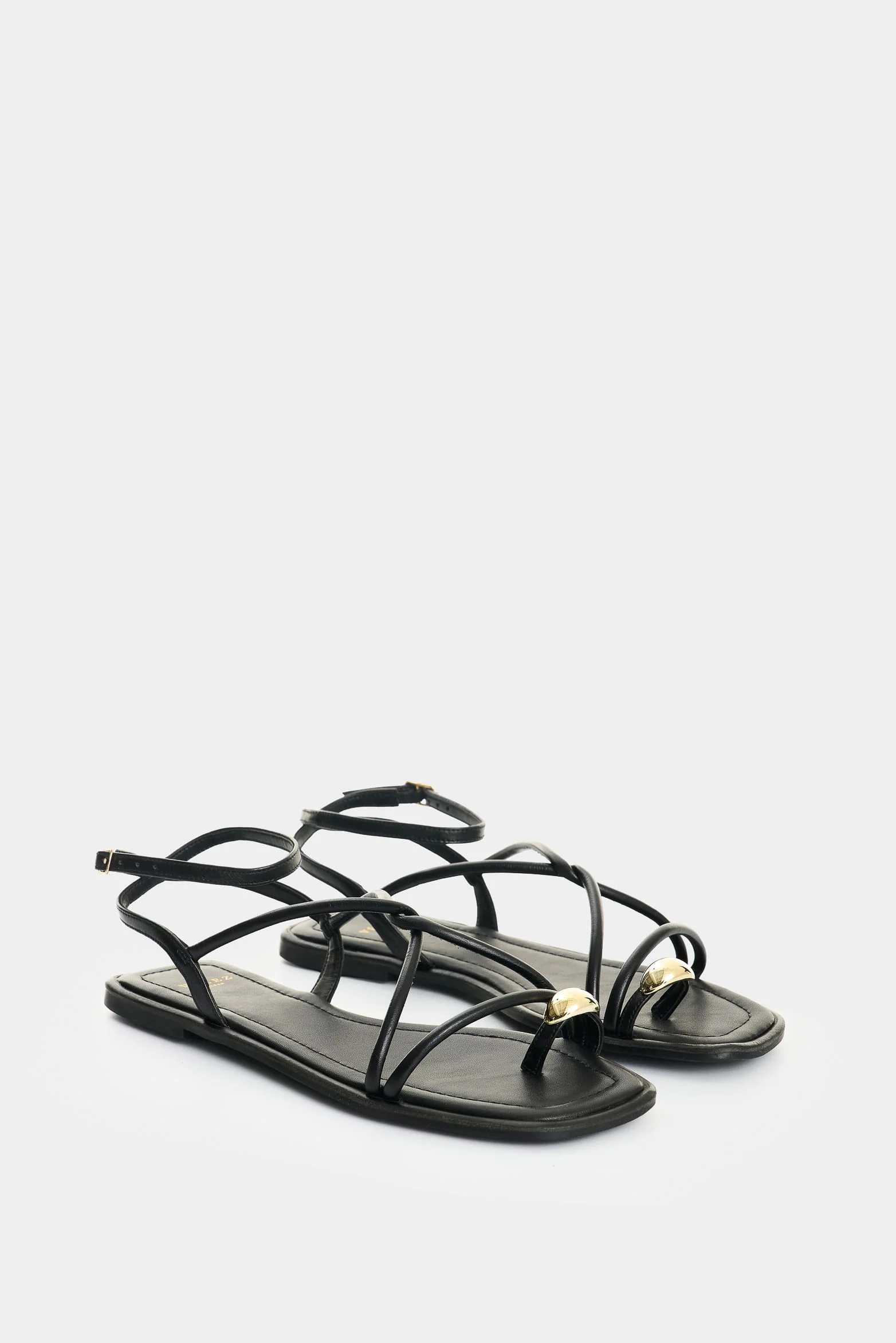 Leather Flat Sandals for Women Cove - Image 2