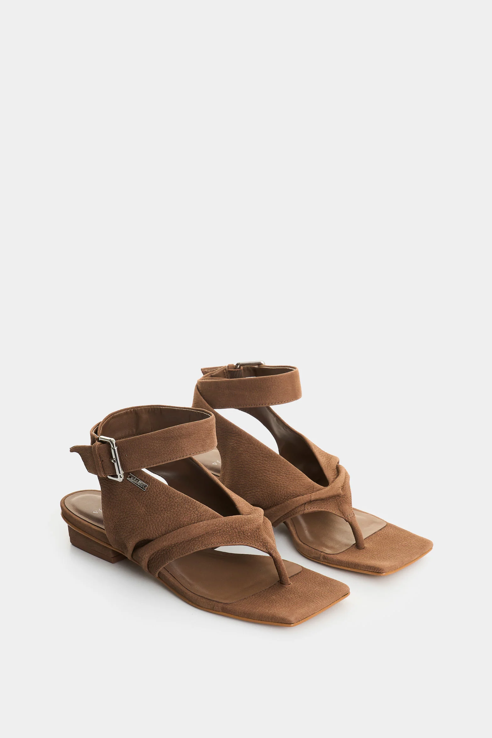 Leather Heeled Sandals for Women Ocean - Image 2