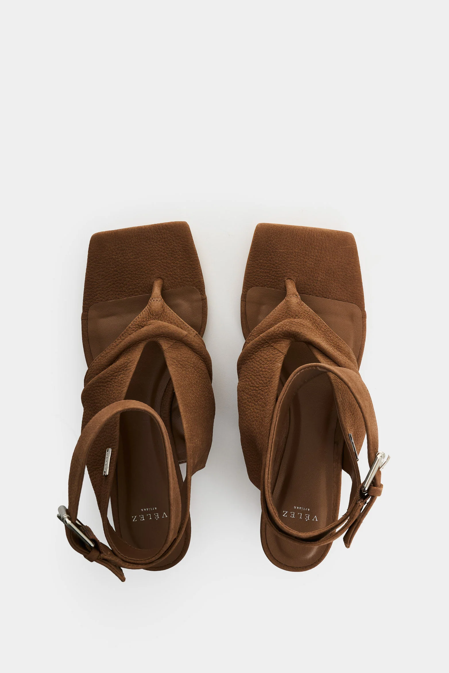 Leather Heeled Sandals for Women Ocean - Image 4