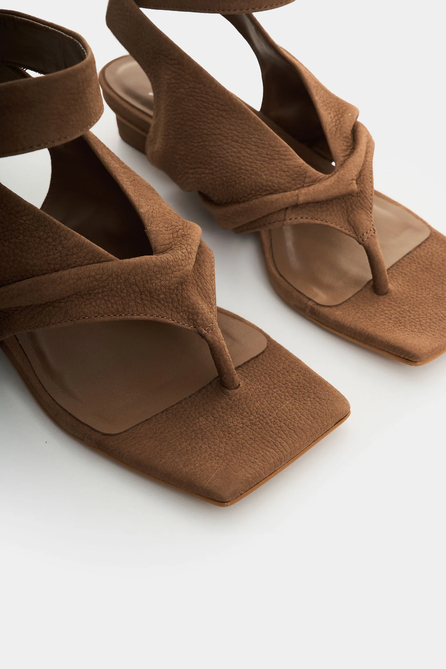 Leather Heeled Sandals for Women Ocean - Image 5