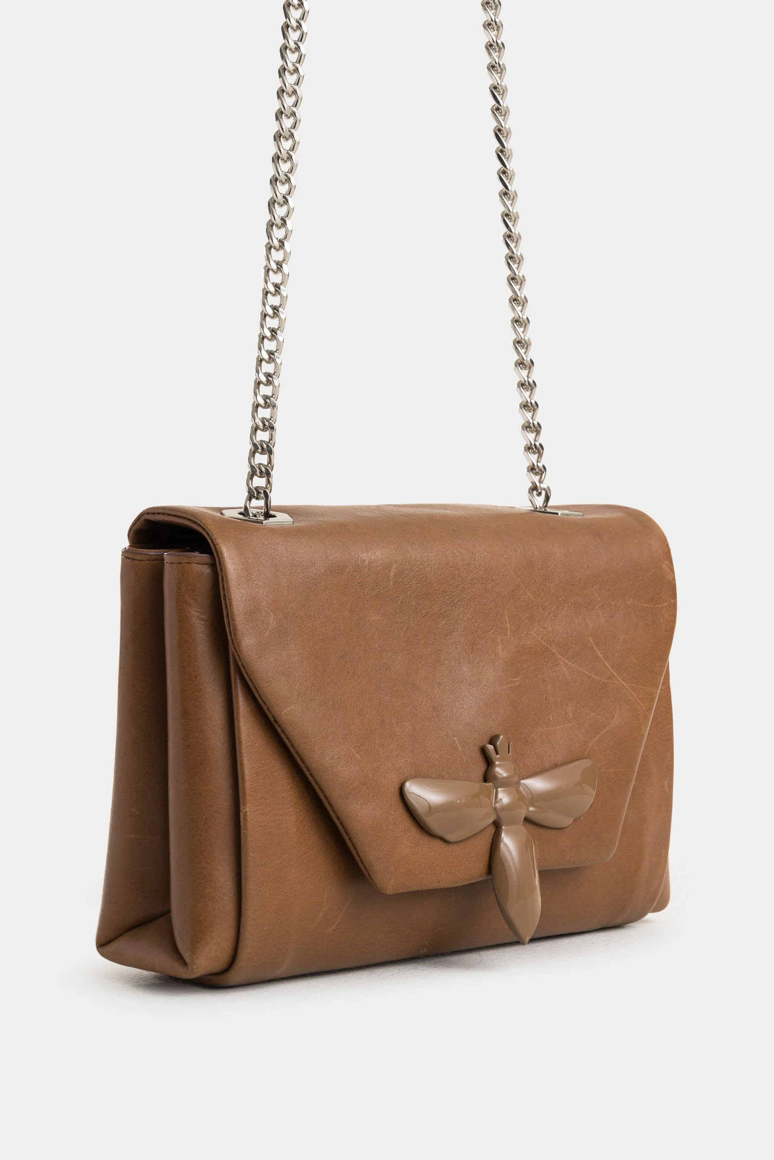 Lili Bowling Leather Bag with Hexagon Lid - Image 2