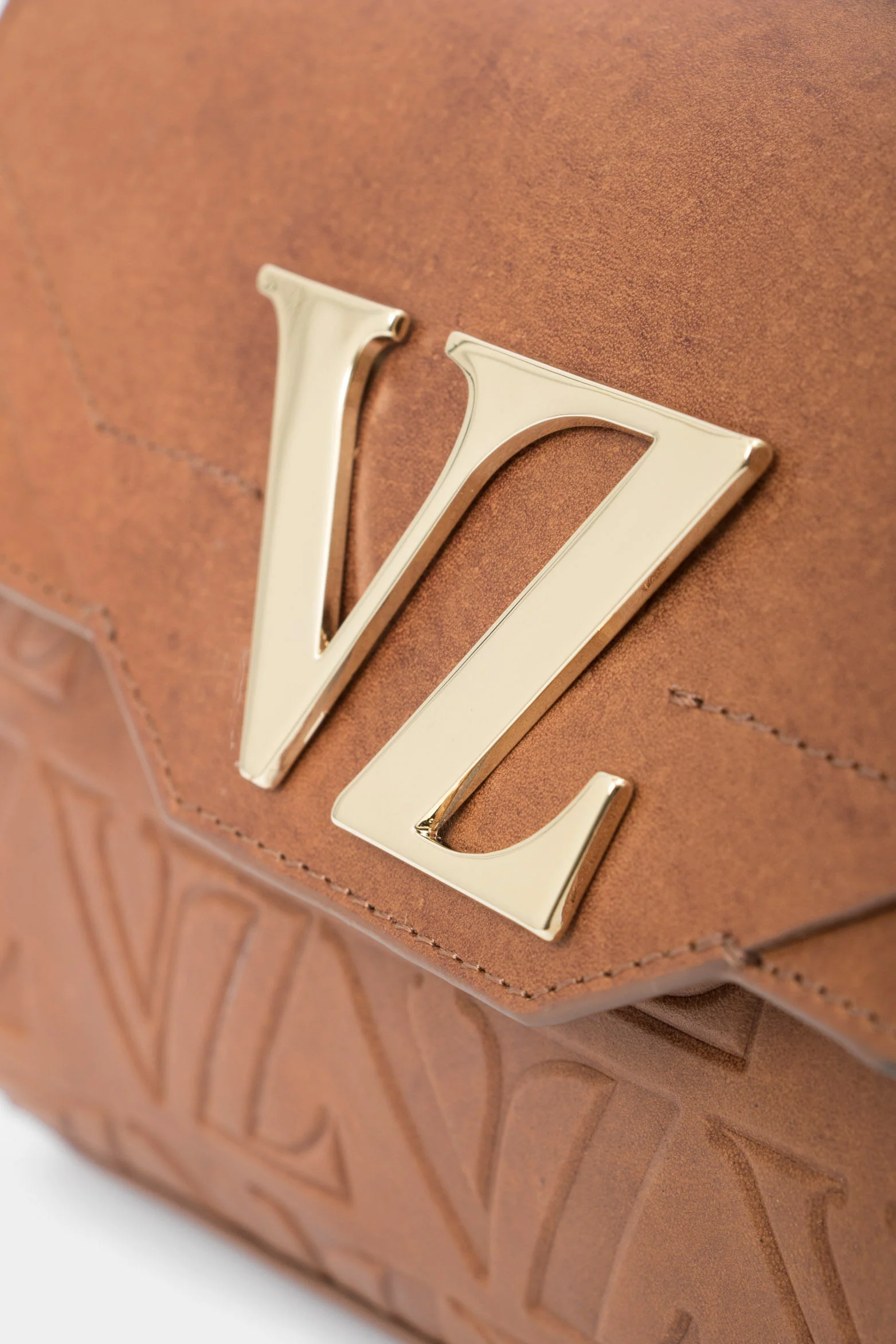 Lili Mini Shoulder Handbags in Embossed VZ Honey-Colored Leather - Image 6