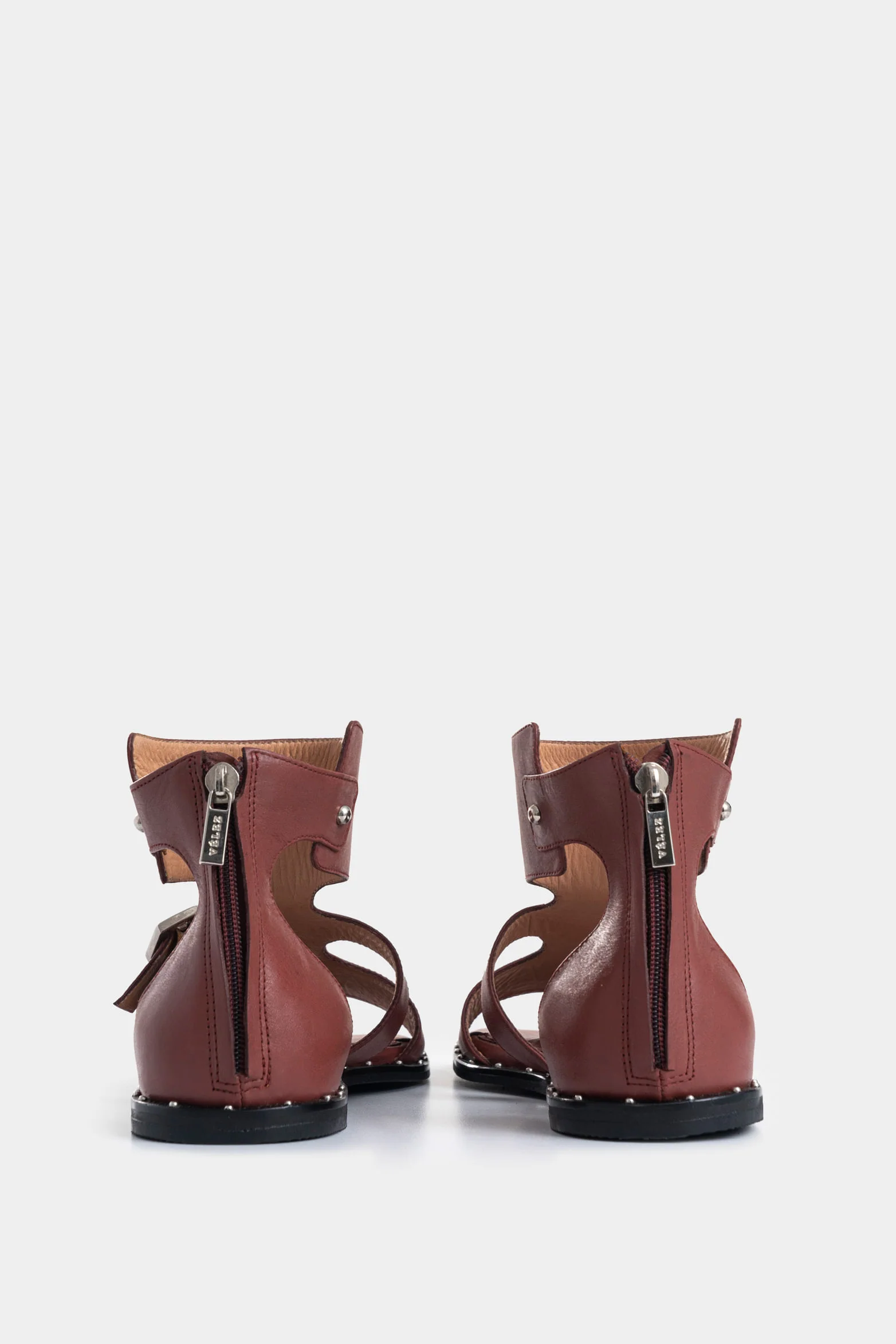 Lisha Leather Flat Sandals for Women with Stud Details - Image 3