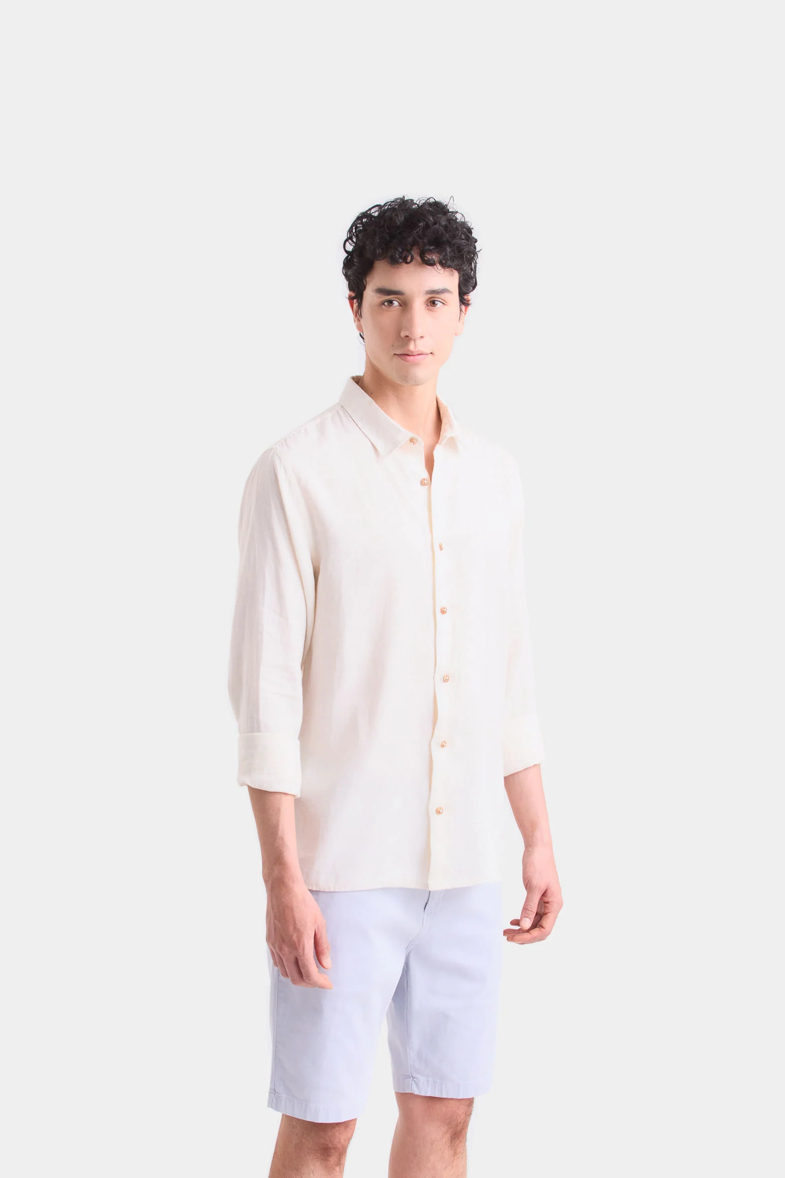 LongSleeve Linen Shirt for Men SemiFitted - Image 4
