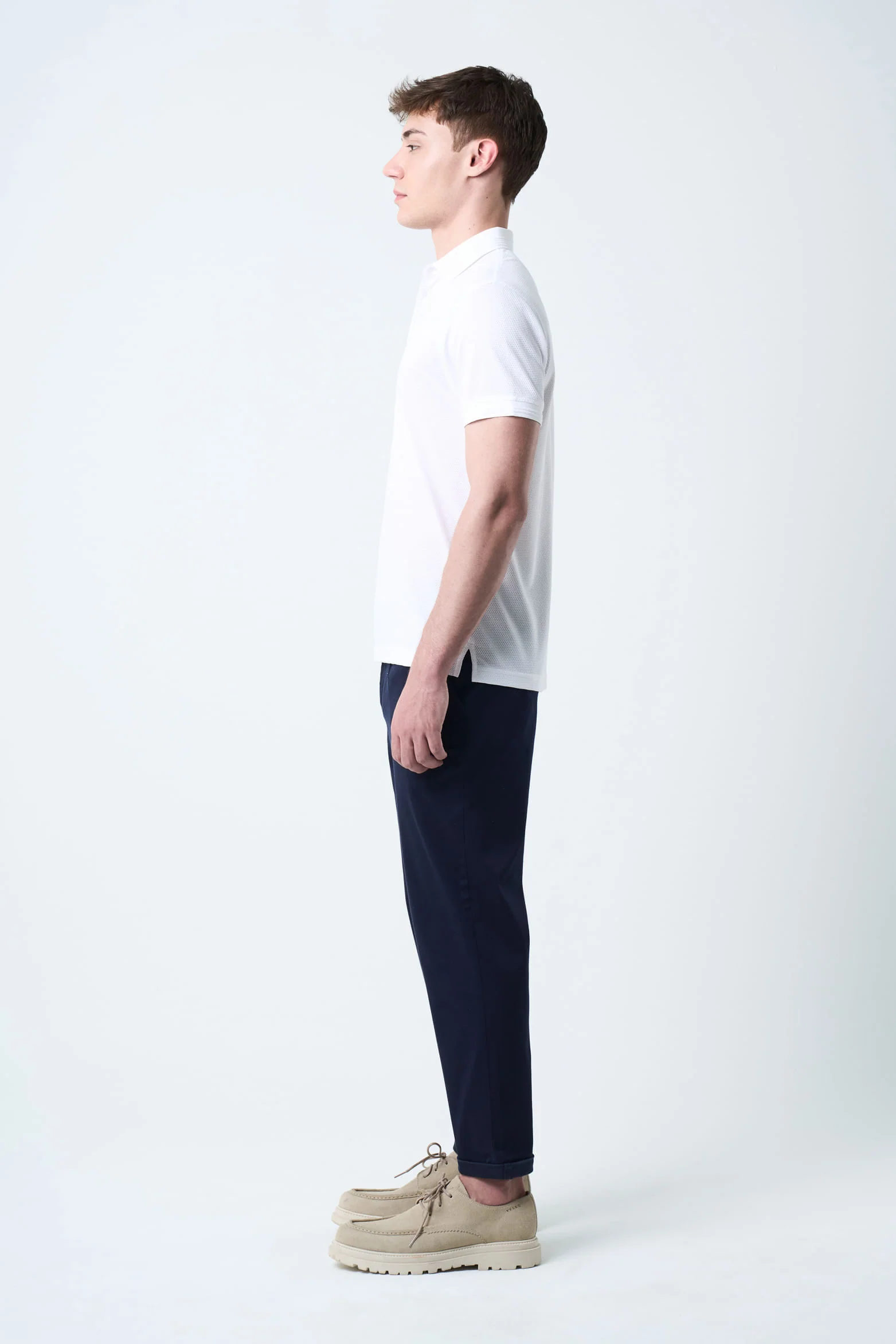 Lucca Short-Sleeve Polo for Men Textured - Image 2