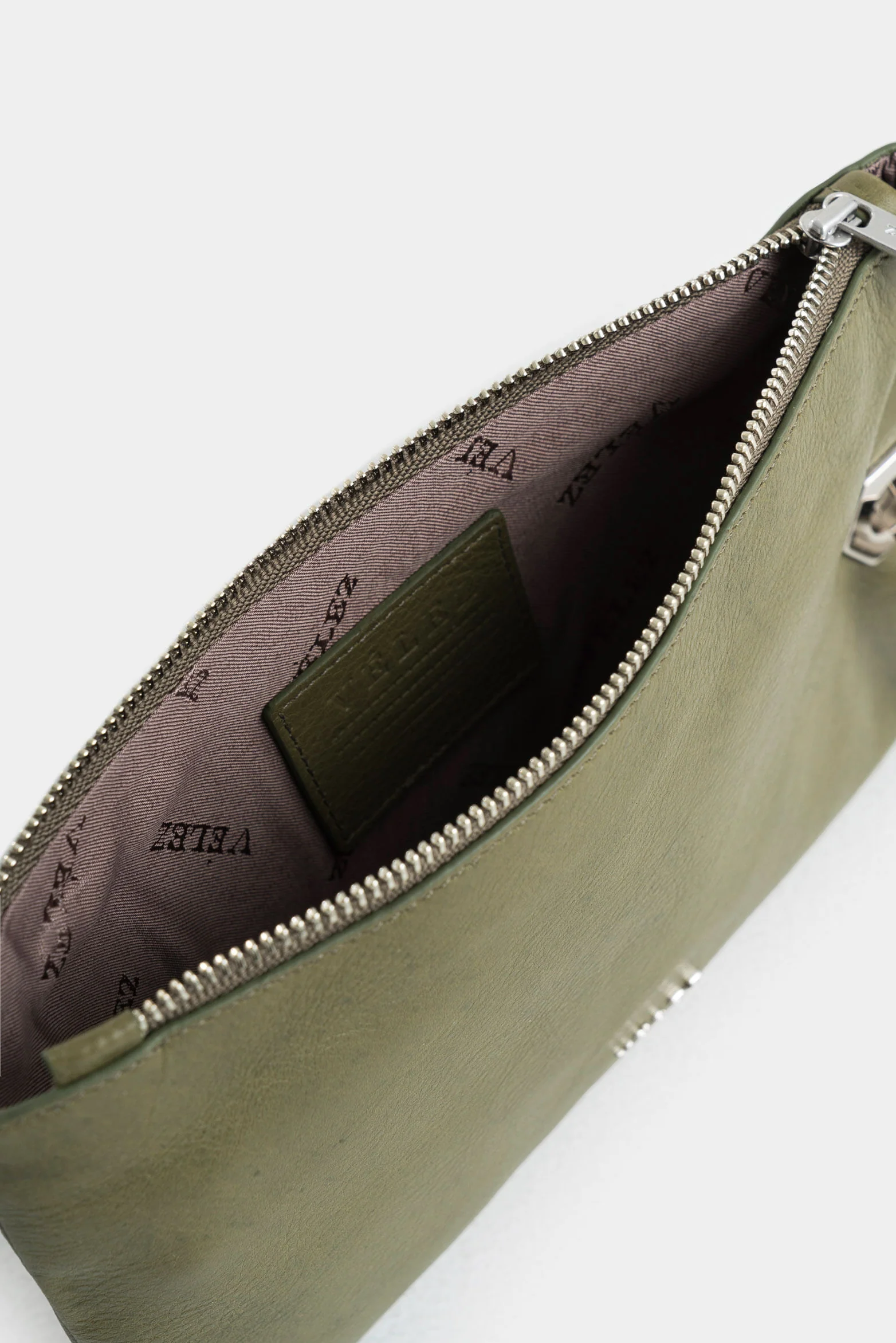 Lucia Leather Cosmetic Bag with Hexagonal Hardware - Image 5