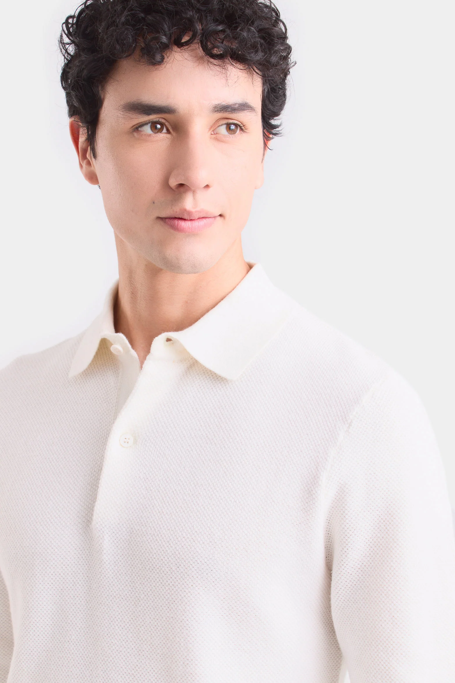 Lugano Long Sleeve Polo for Men Semi-Fitted - Image 2
