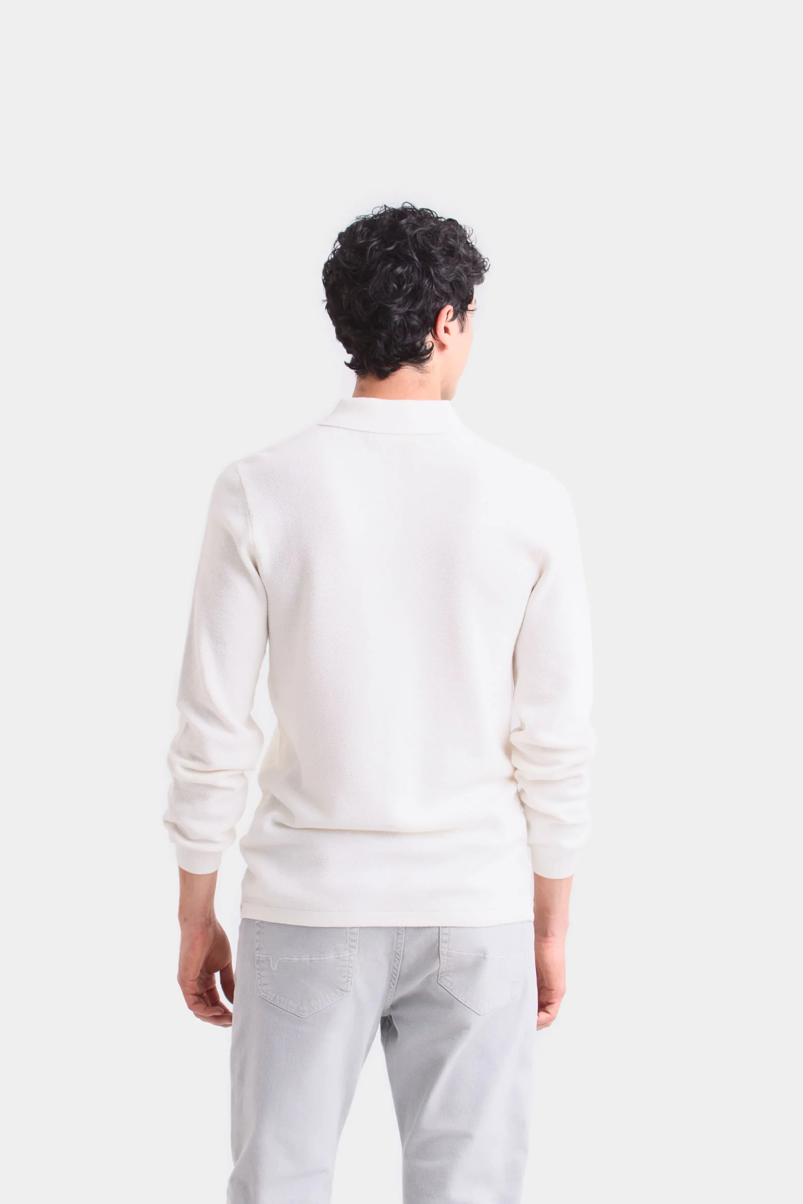 Lugano Long Sleeve Polo for Men Semi-Fitted - Image 5
