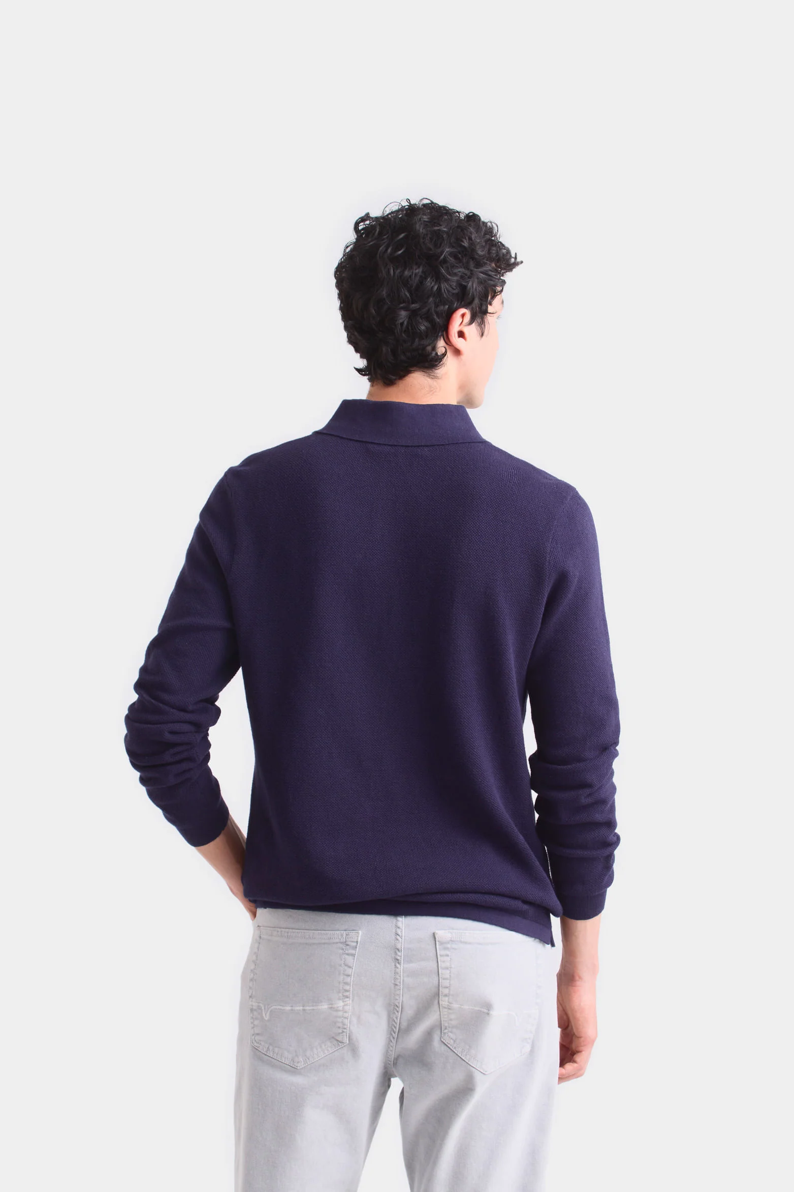 Lugano Long Sleeve Polo for Men Semi-Fitted - Image 5