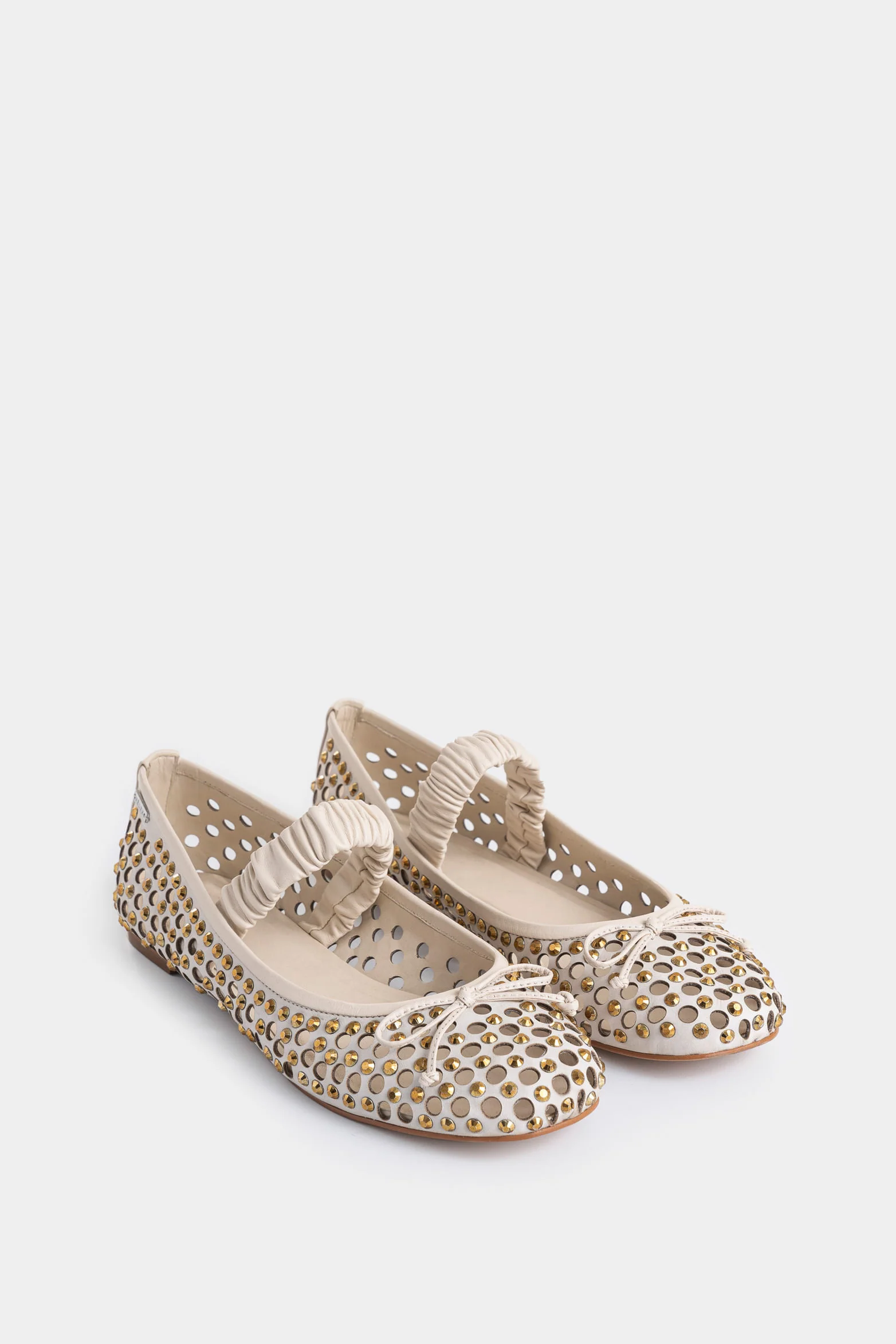 Lumen Leather Women's Flats with Perforated Detail - Image 2