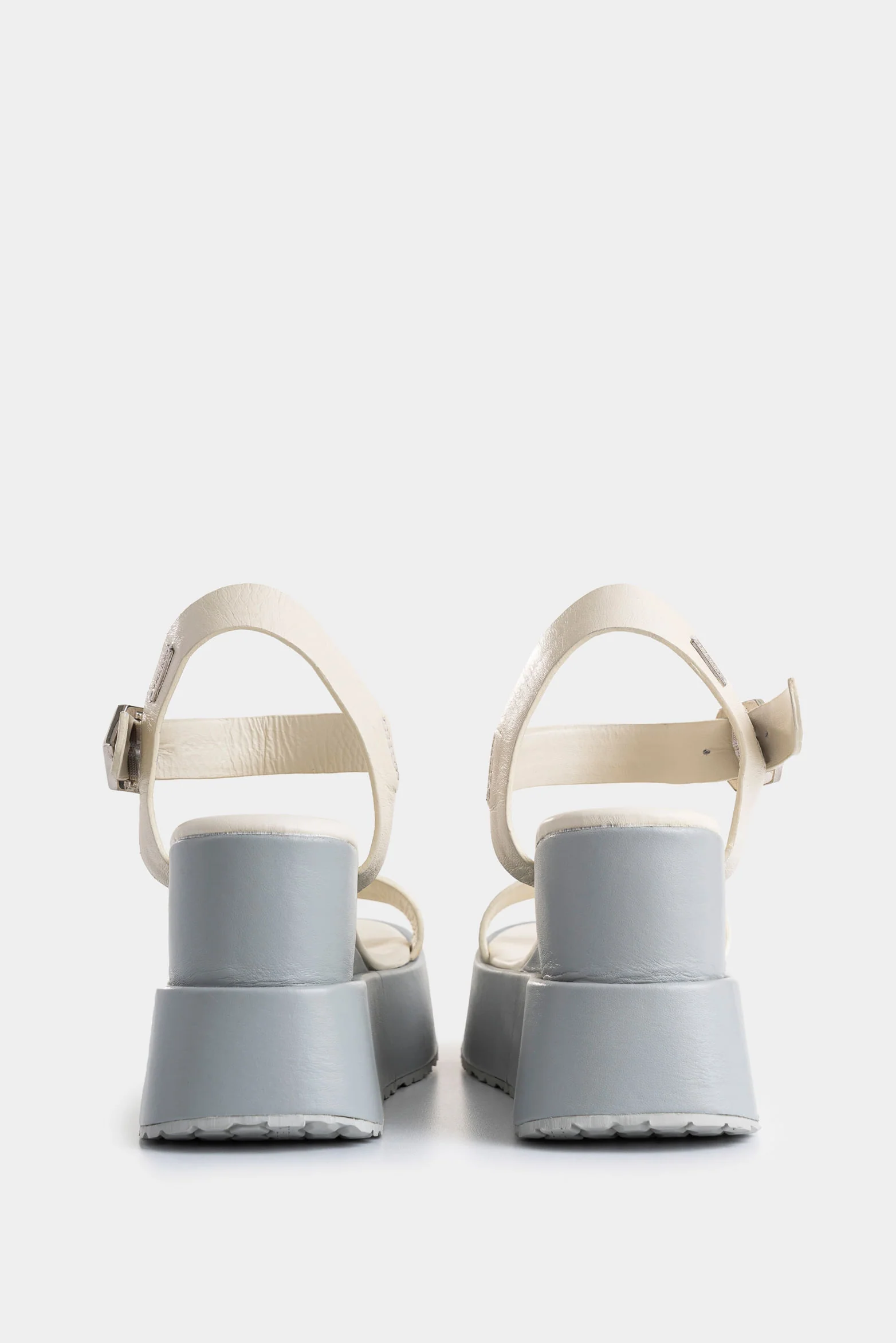 Luna Platform Leather Sandals for Women with Hexagonal Detail - Image 3