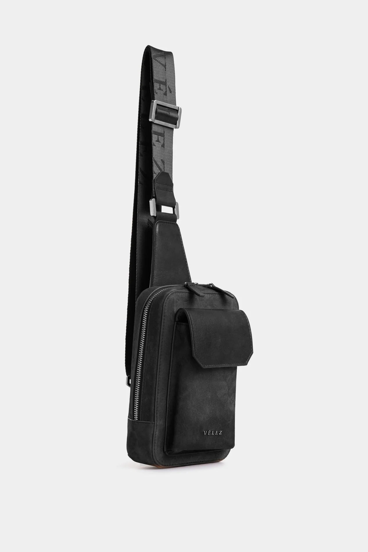 Lyra leather crossbody bag for men waxed effect - Image 2