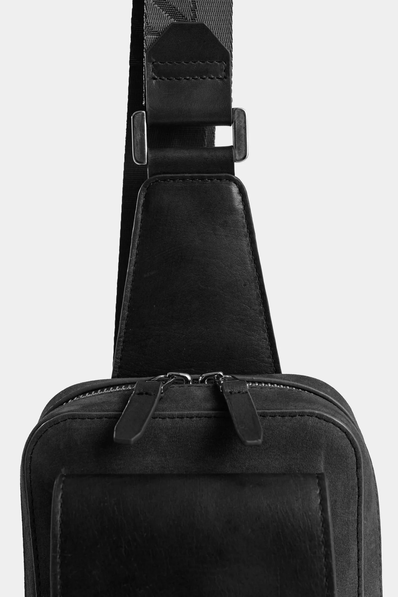 Lyra leather crossbody bag for men waxed effect - Image 4