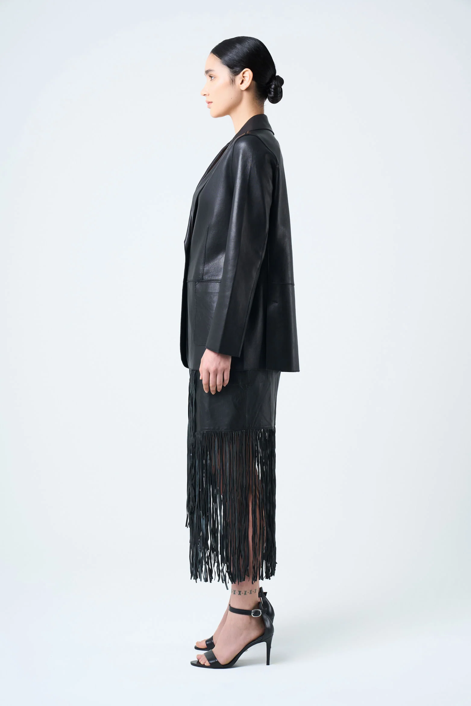 Lyra Leather Wrap Skirt for Women - Image 3