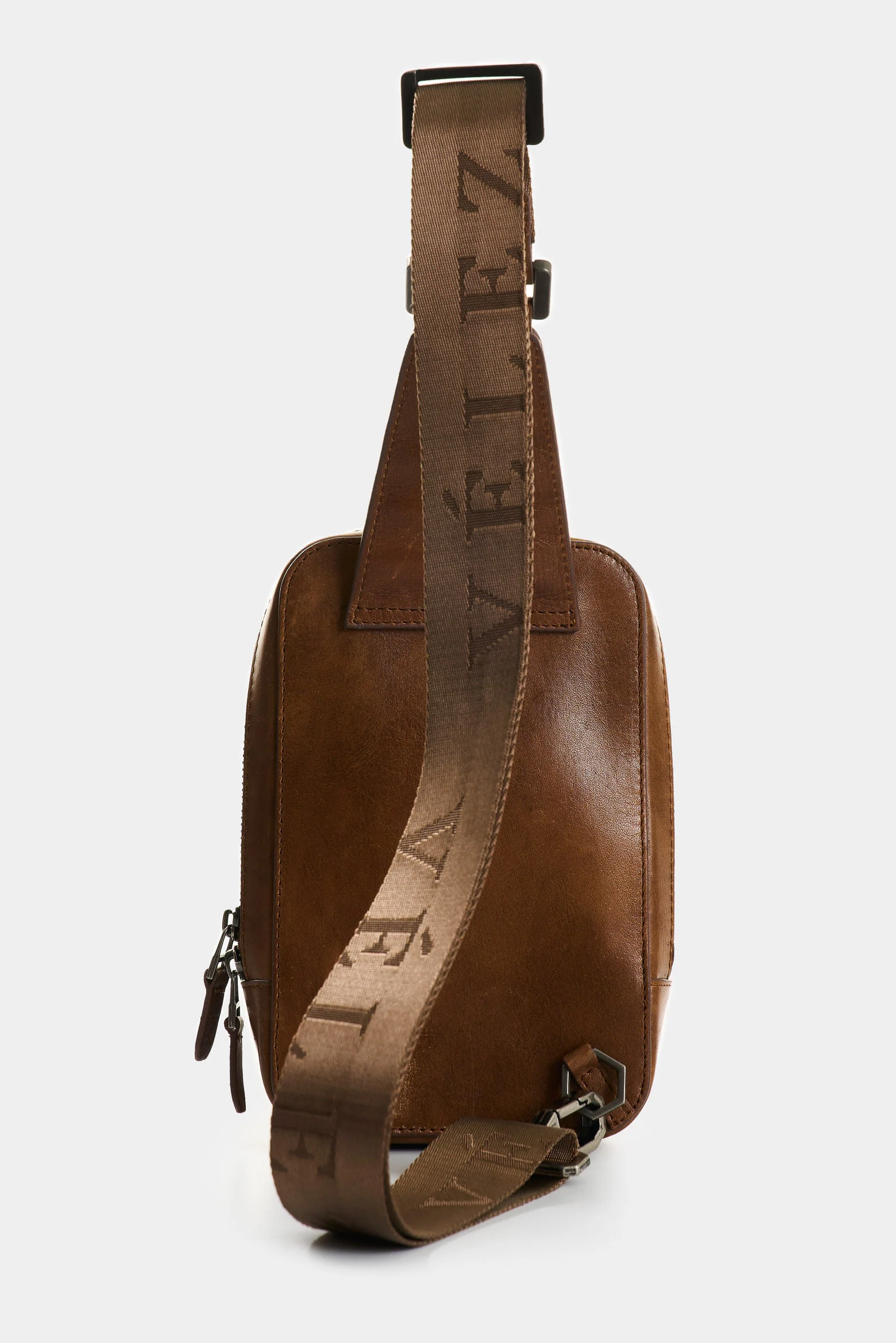 Lyra Men's Waxed Effect Leather Hands-Free Bag - Image 3