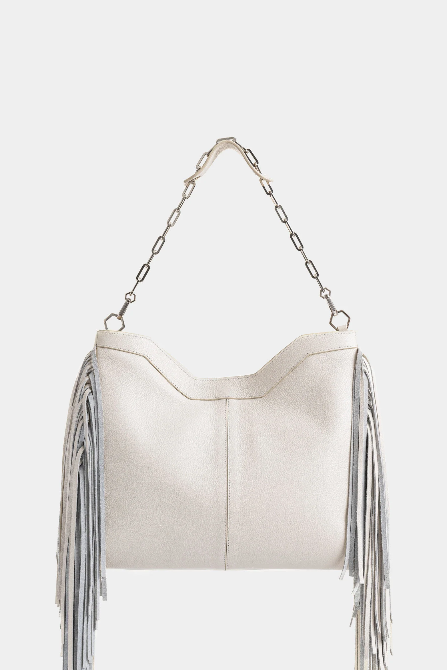 Magena Mini Leather Shopping Bag for Women with Fringe - Image 3