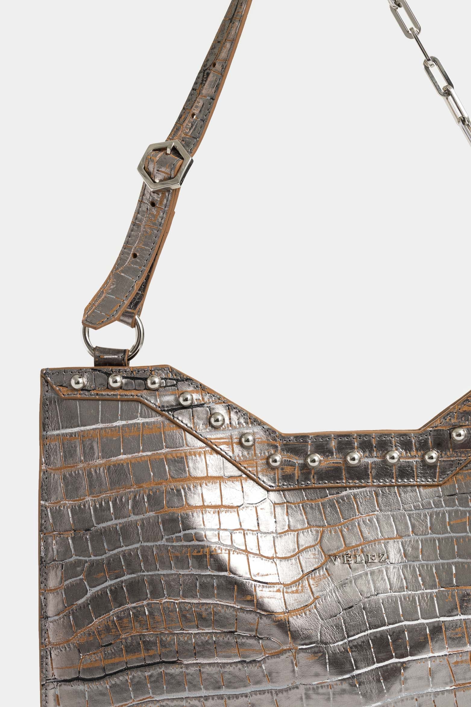 Magena Mini Leather Shopping Bag for Women with Studs - Image 4