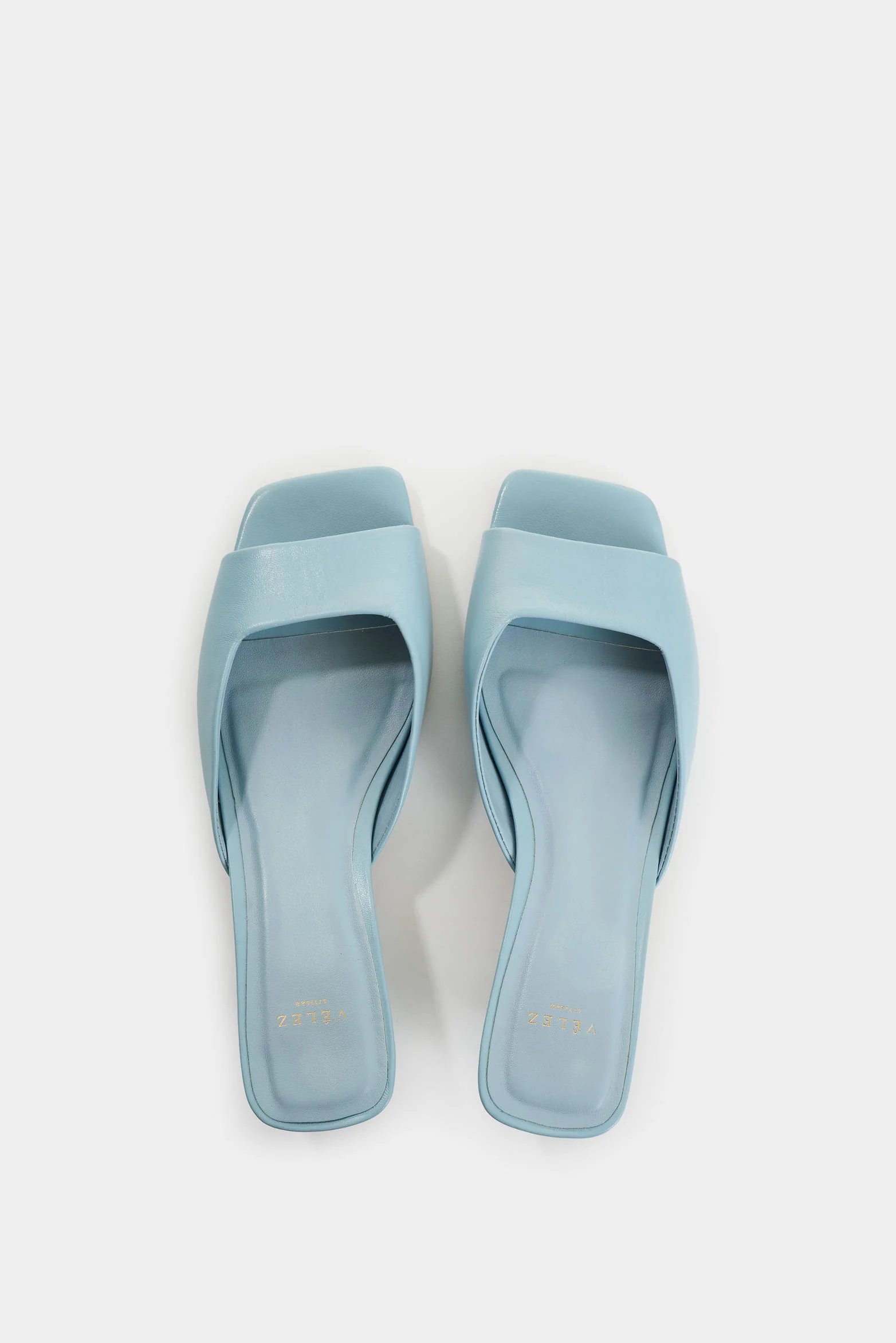 Marquee Light Blue Leather Heeled Sandals for Women - Image 4