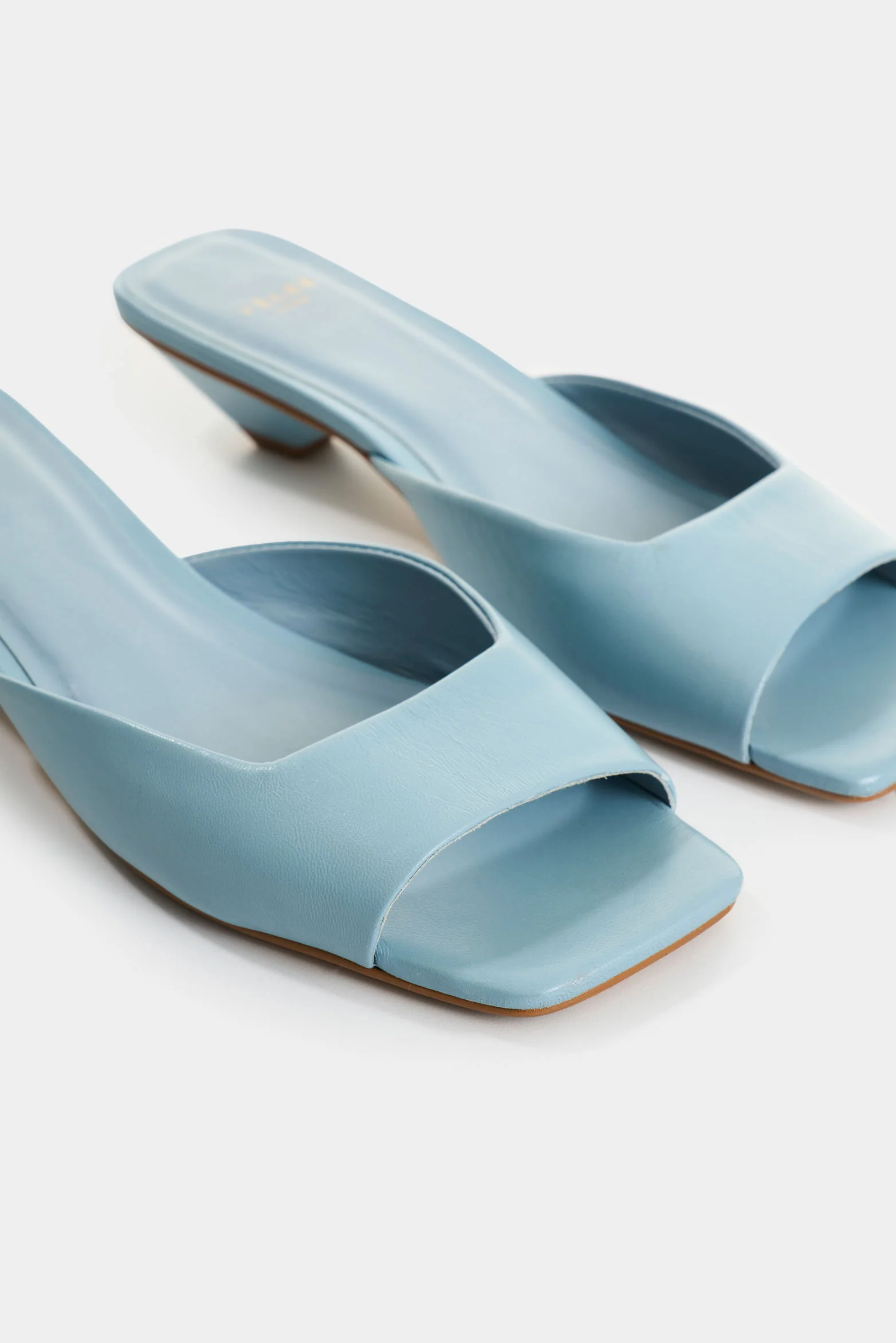 Marquee Light Blue Leather Heeled Sandals for Women - Image 5