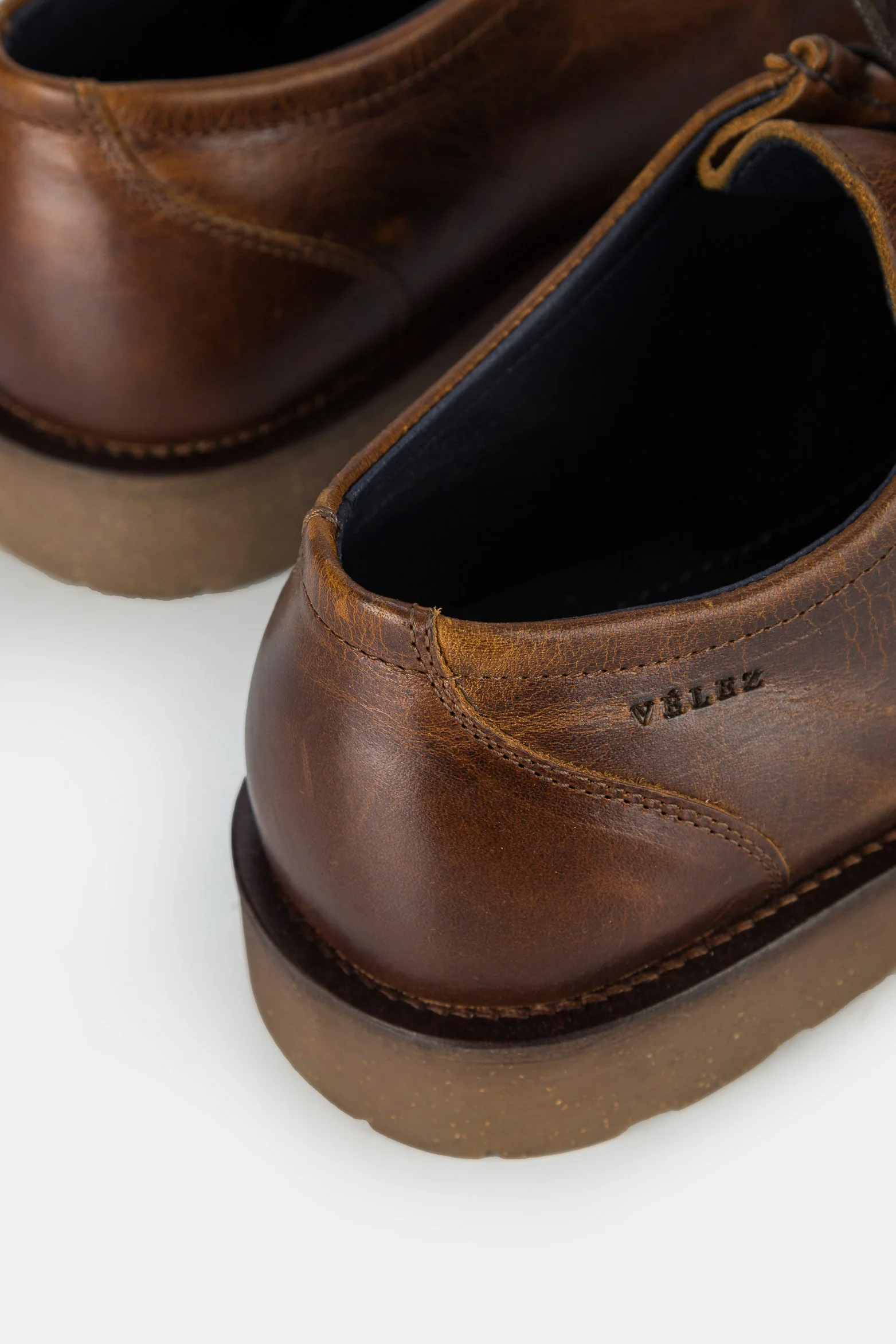 Men’s Borba Lace-Up Shoes in Brown Leather with Handcrafted Effect - Image 5
