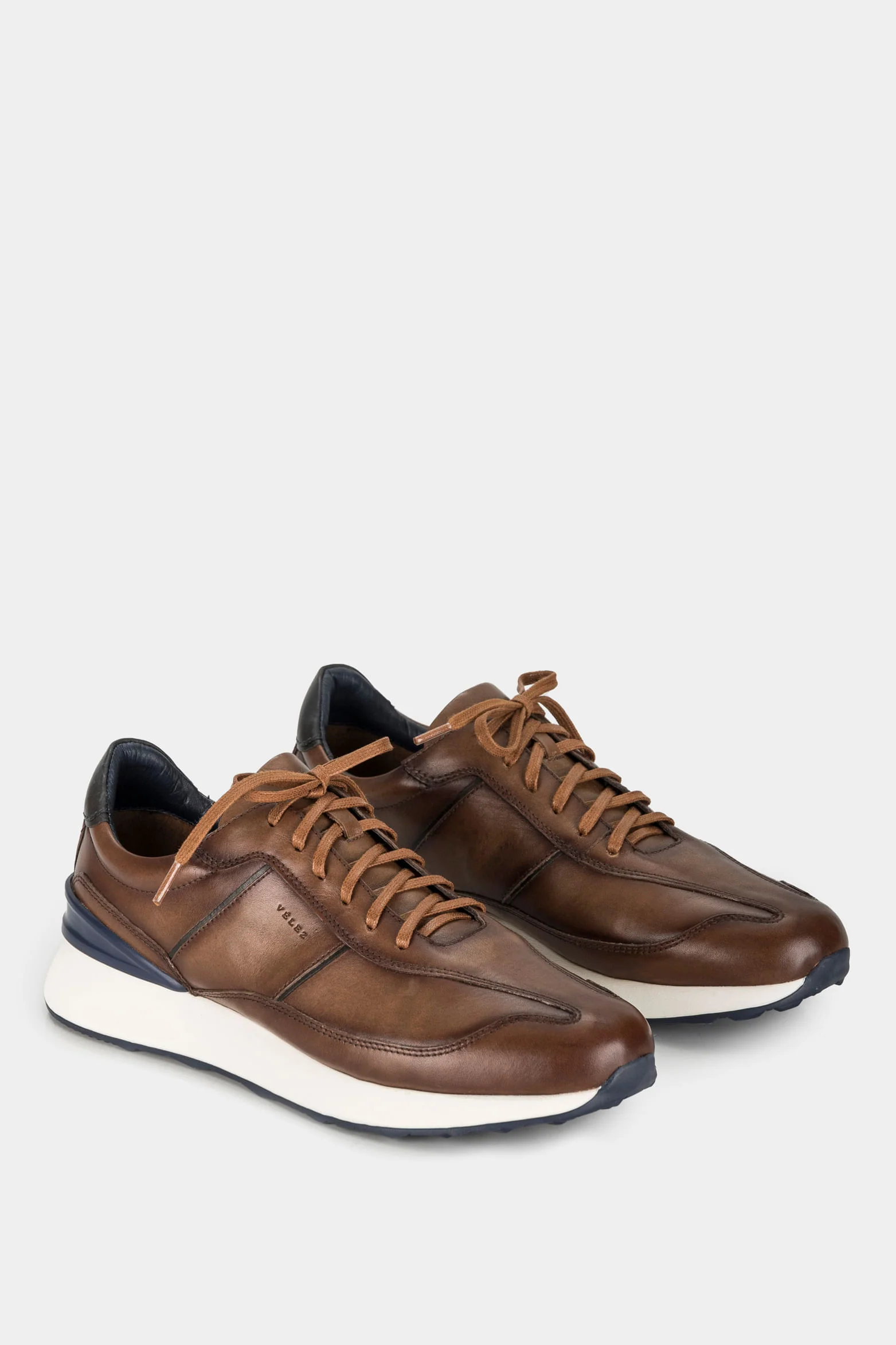 Men’s Boston Leather Sneakers with Contrast Heel Counter - Image 2