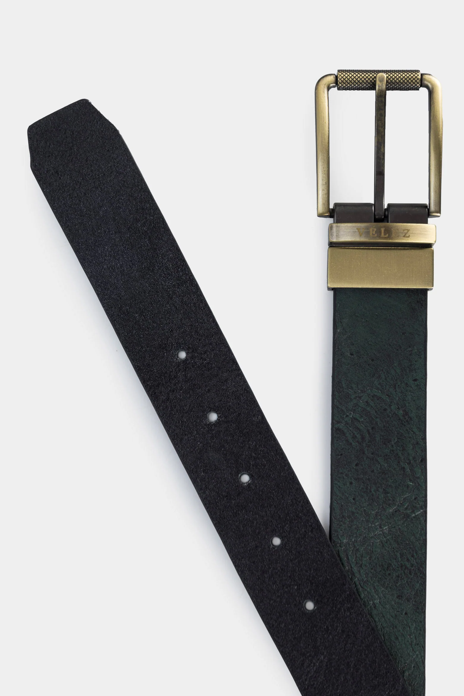 Men’s Canis Reversible Belt in Aquamarine Leather with Buckle - Image 2