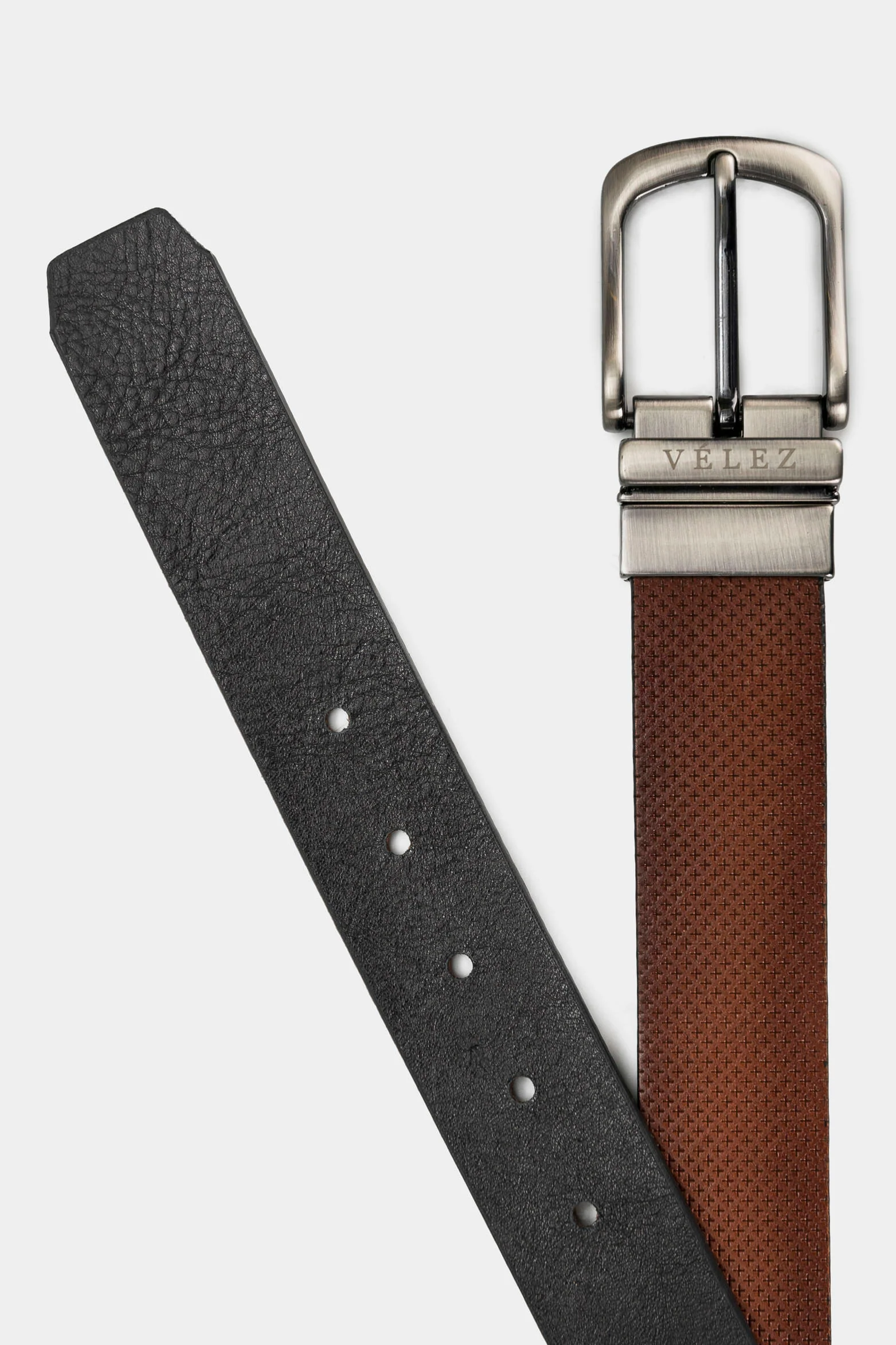 Men’s Cruz Reversible Leather Belt Vintage Buckle - Image 2
